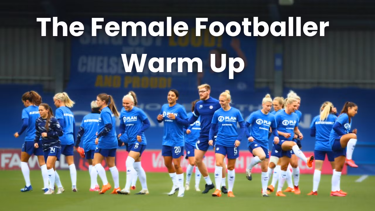 The Female Footballers Warm Up