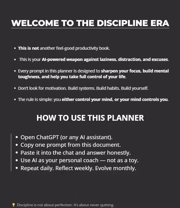 DISCIPLINE ERA PROMPTS