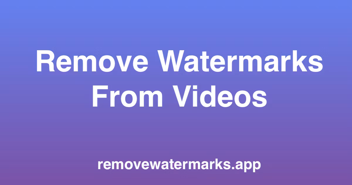 Sora Watermark Remover