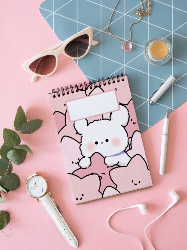 Cute pink digital notebook 