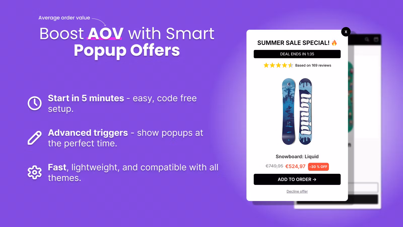 Popup upsell shopify