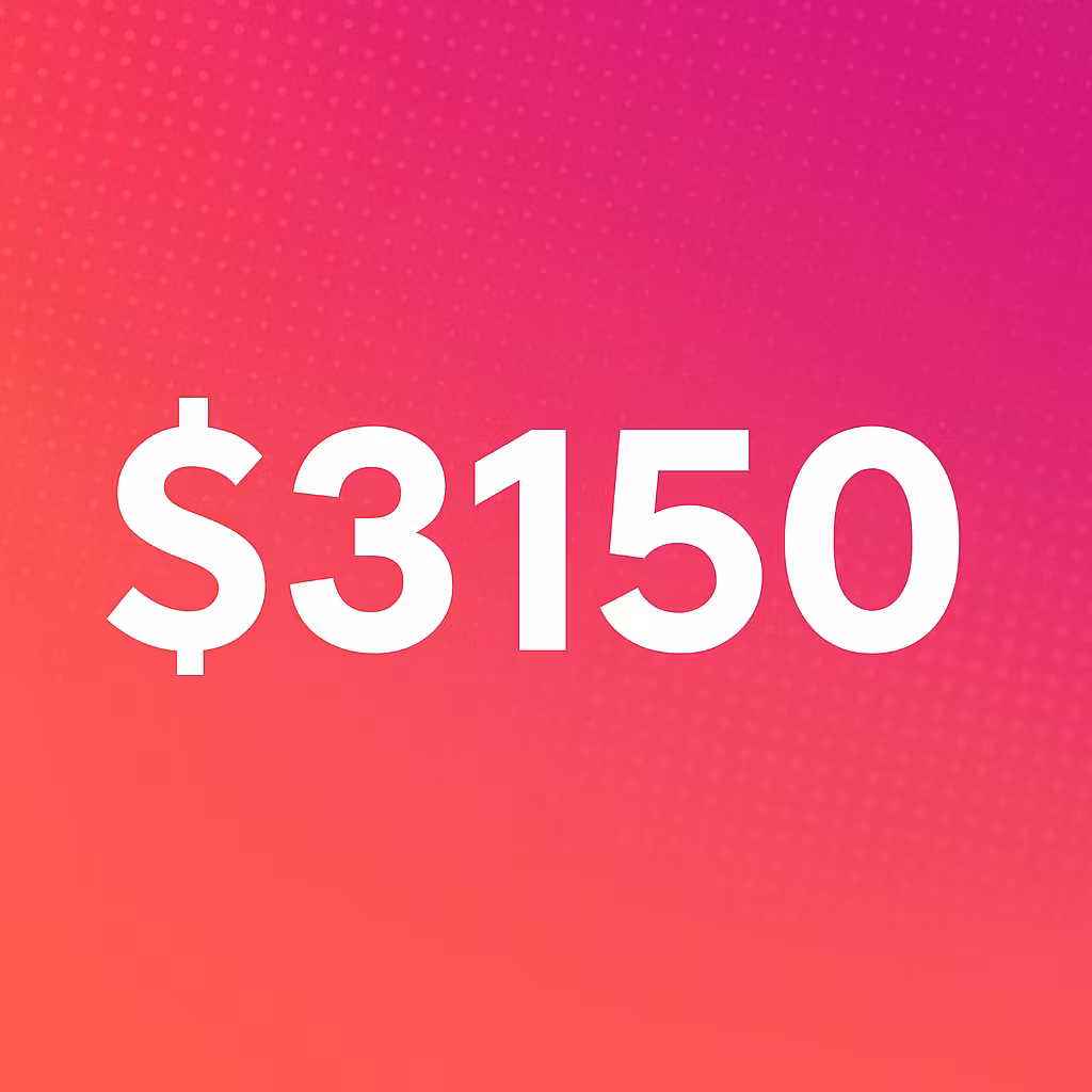 $3105 Per Month Renewal