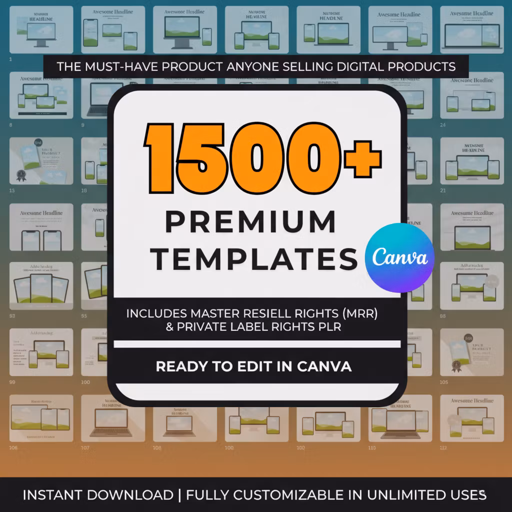 1500+ Canva Mockups PLR/MRR