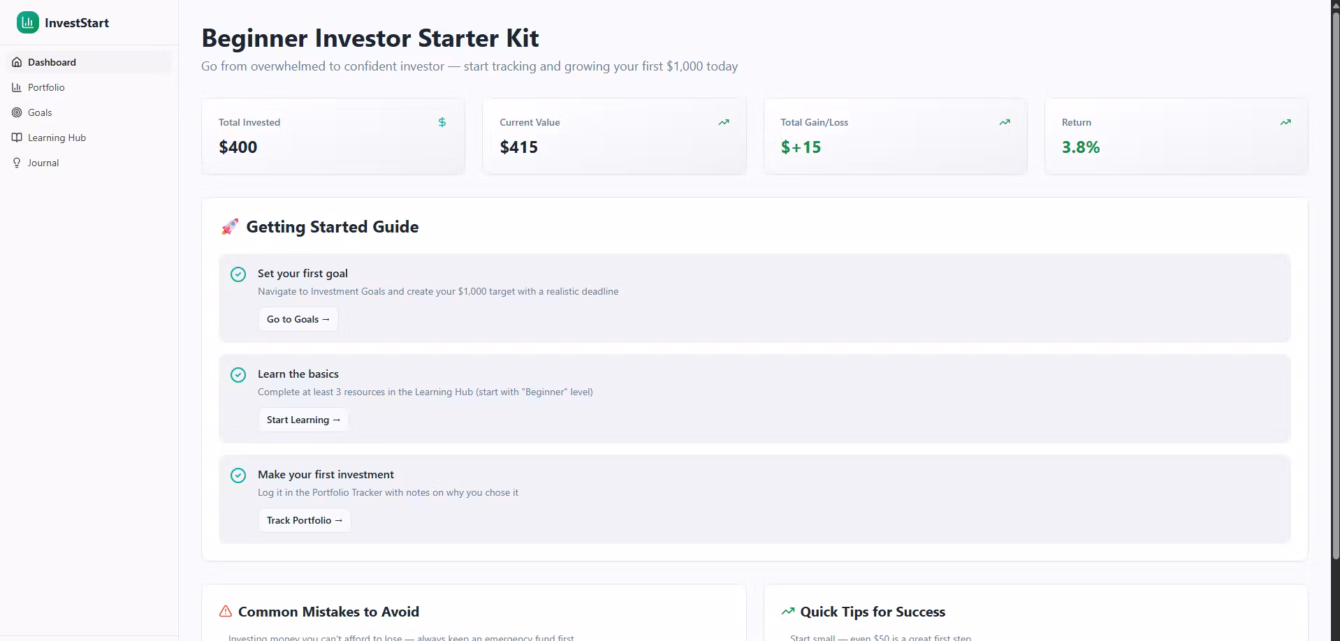 Beginner investor starter kit