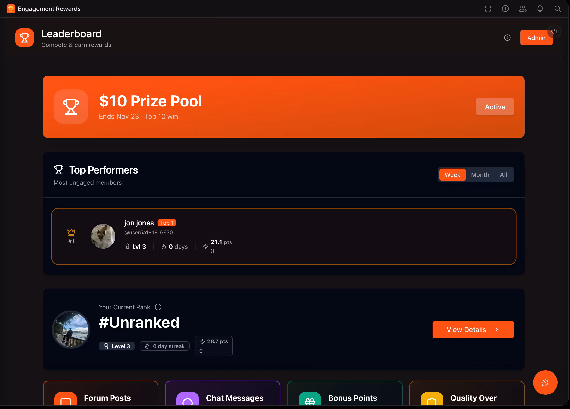 Engagement Leaderboard
