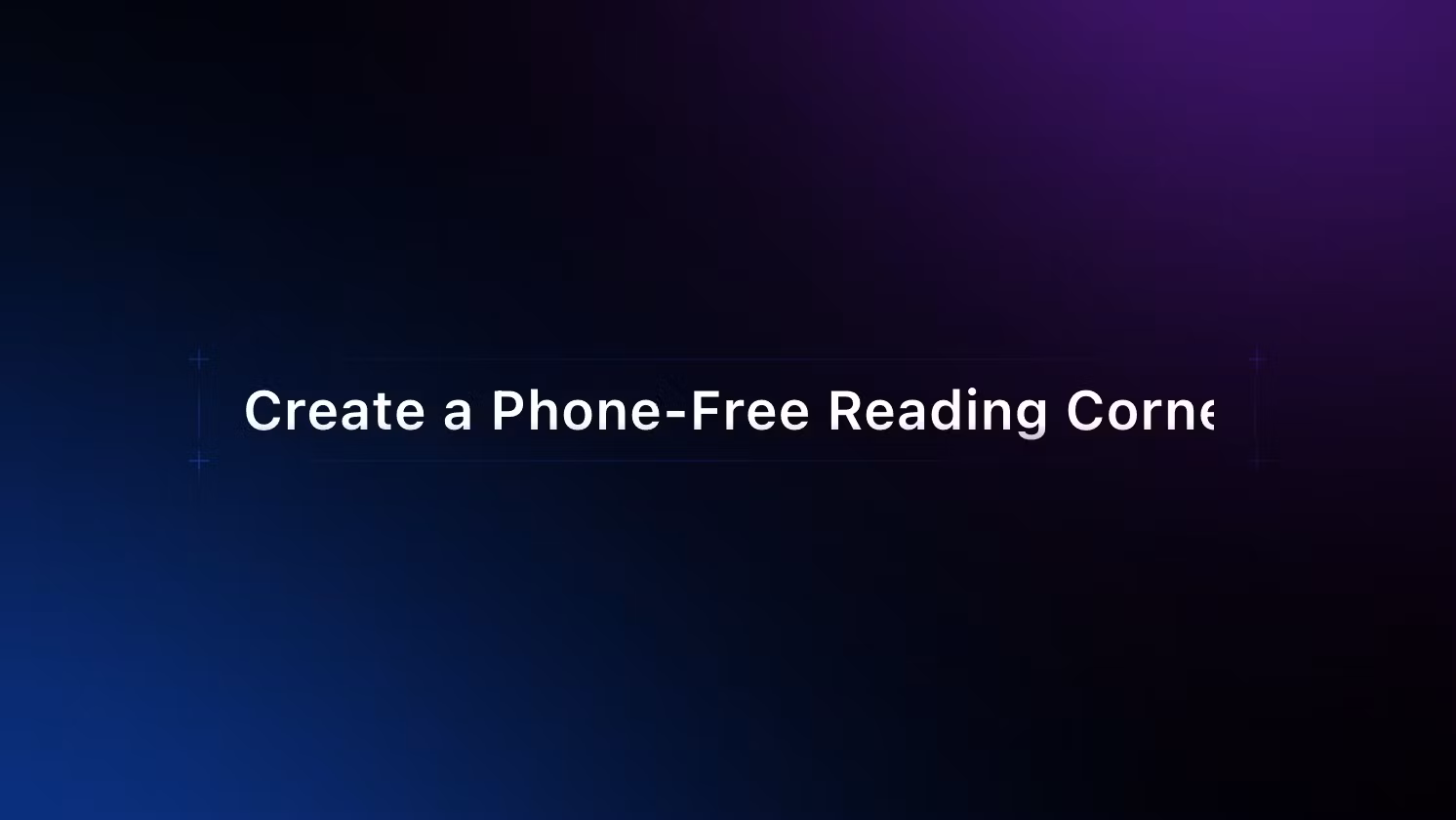 Create a Reading Corner