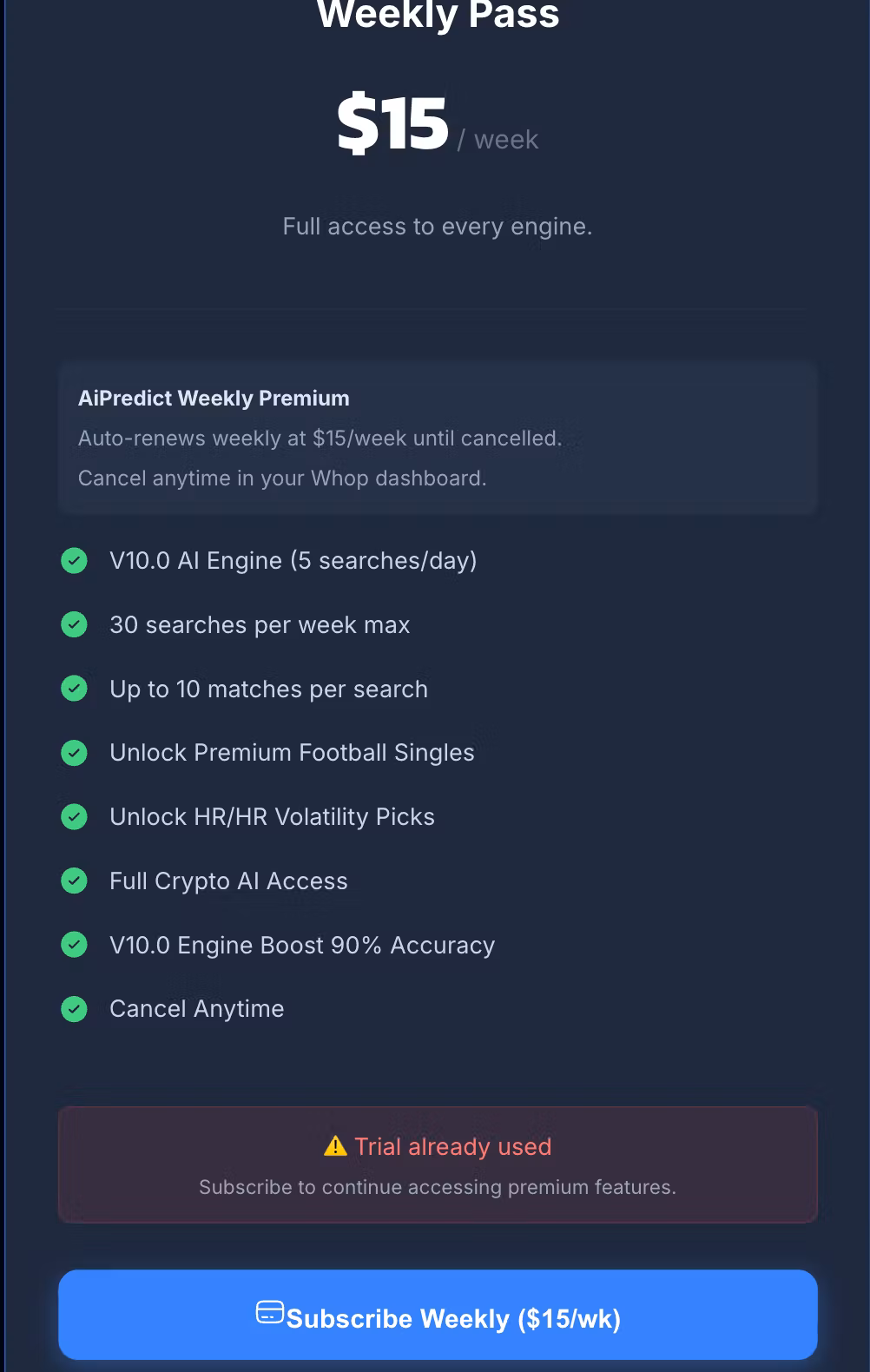 Weekly Premium