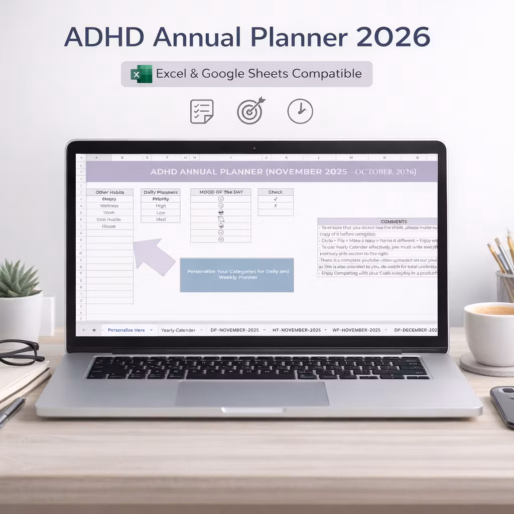ADHD 2026 Annual Planner