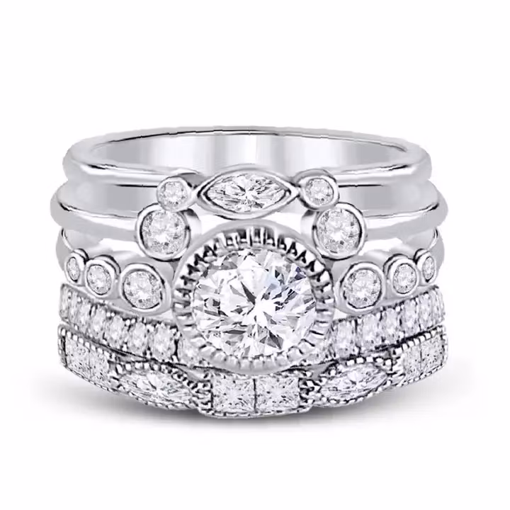Five Band Set Stackable Cz Rin