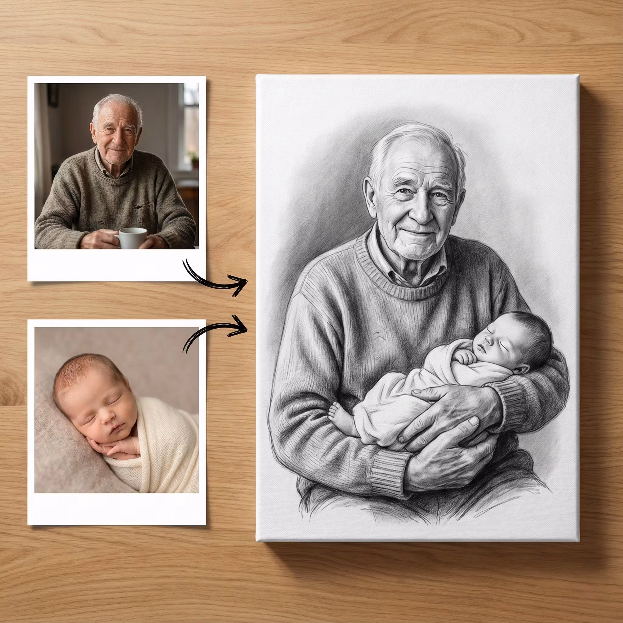 Custom Charcoal Sketch Memory