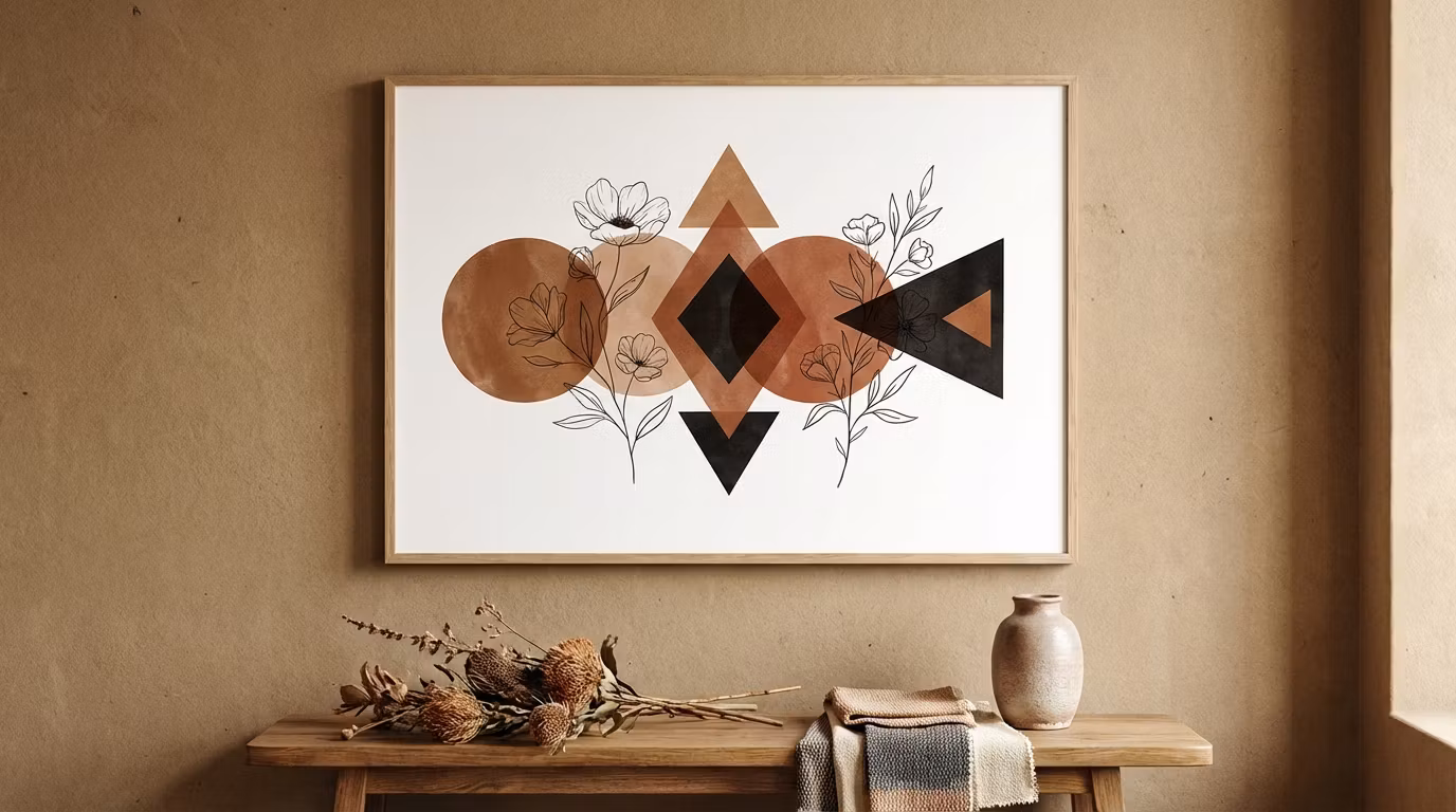 Geometric Floral Wall Art