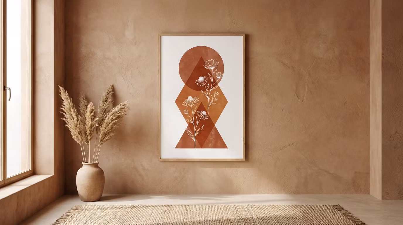 Geometric Floral — Terracotta