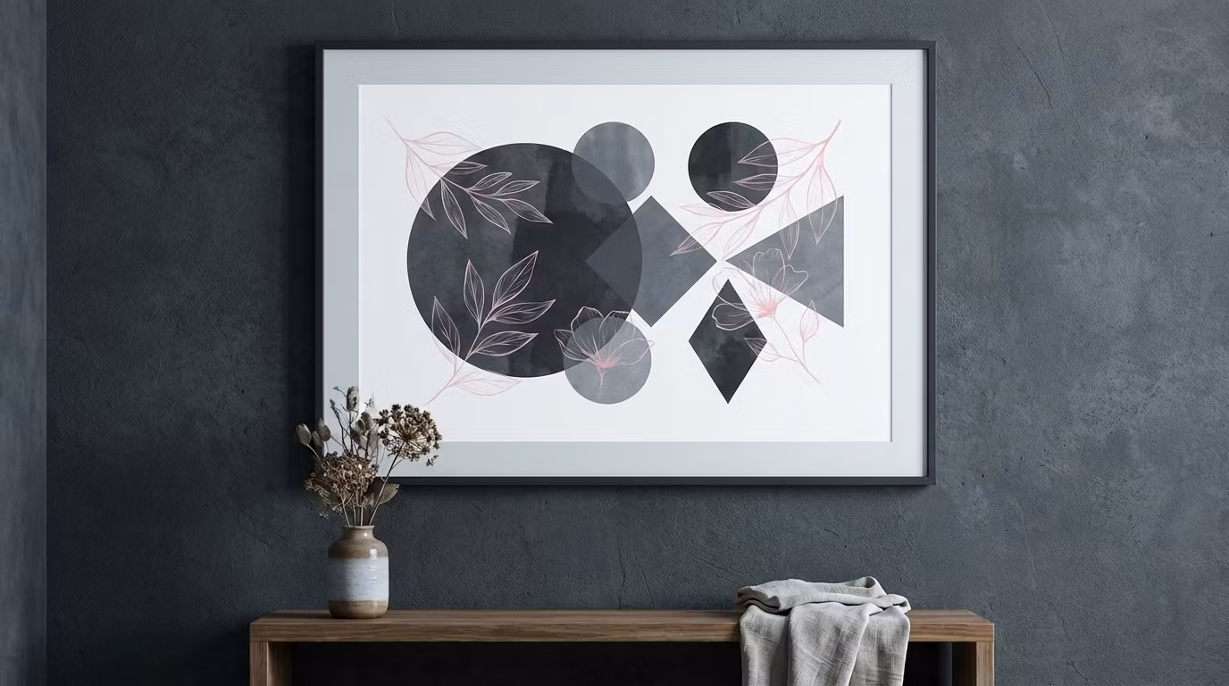 Geometric Floral — Charcoal