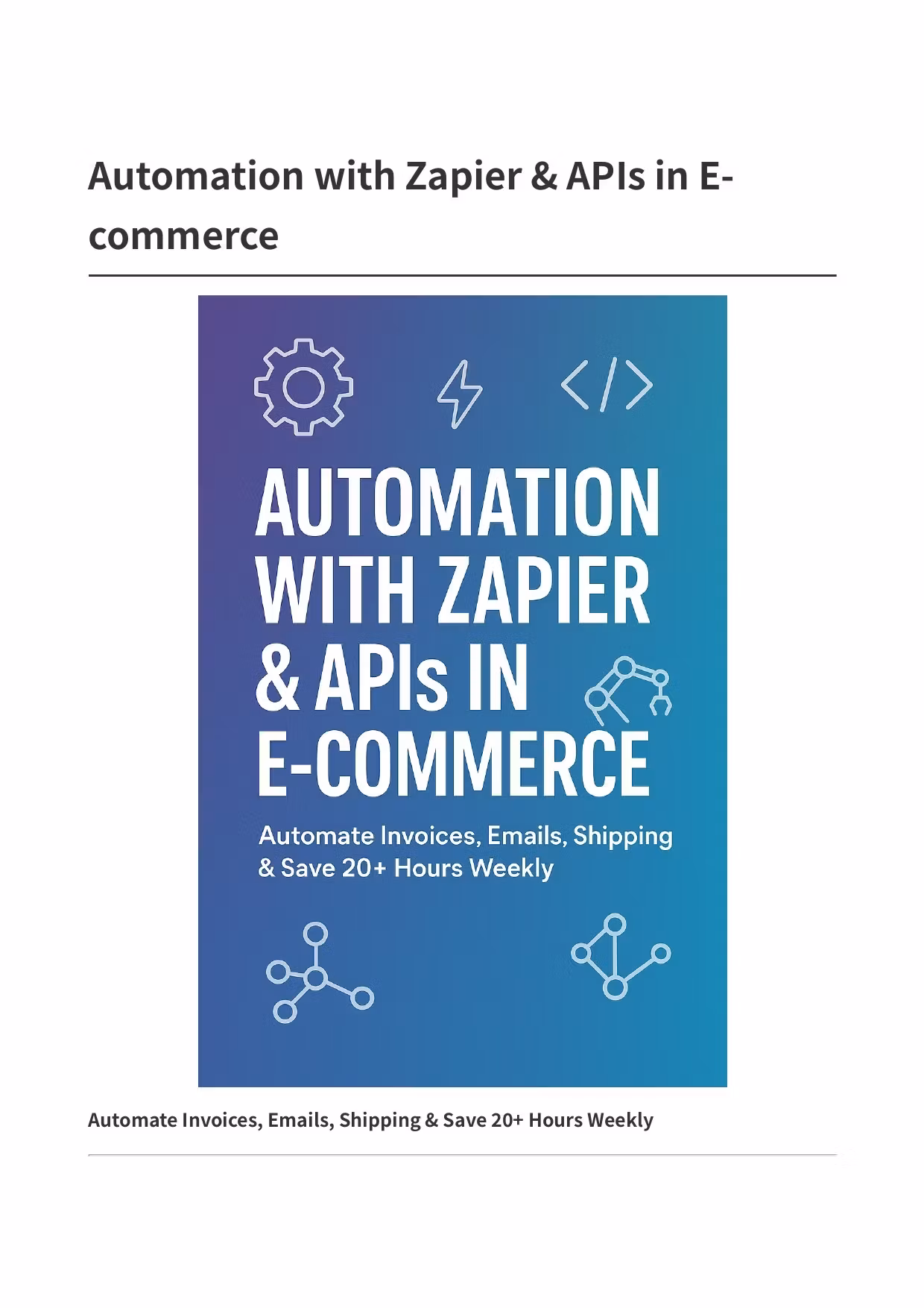 Zapier Mastery for E-commerce
