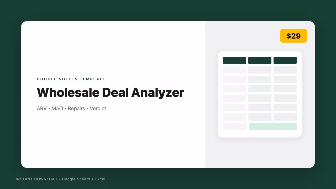 Wholesale Real Estate Deal Analyzer