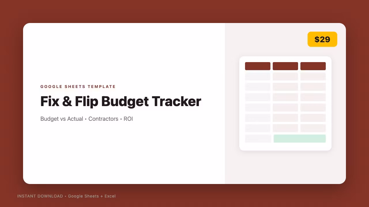 Fix & Flip Budget Tracker