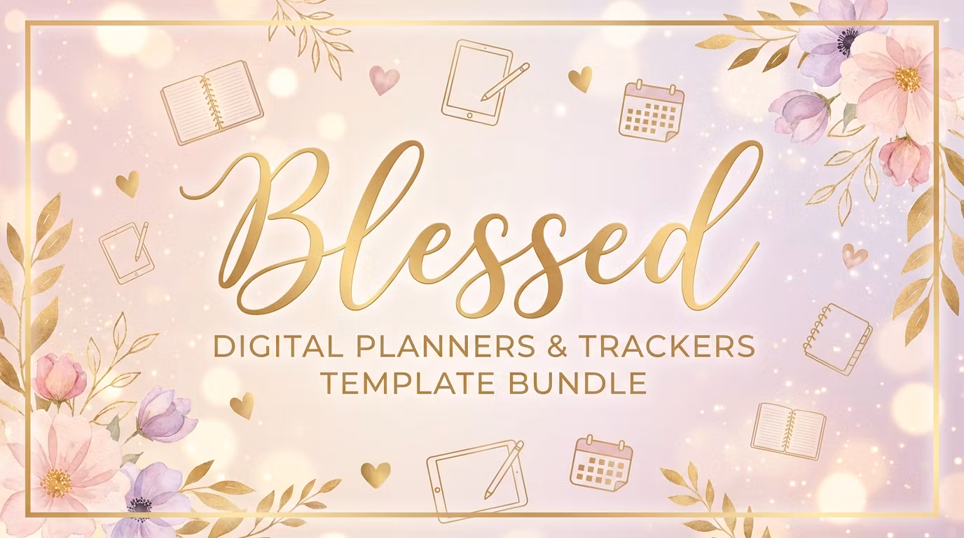 Digital Planners & Trackers Template Bundle