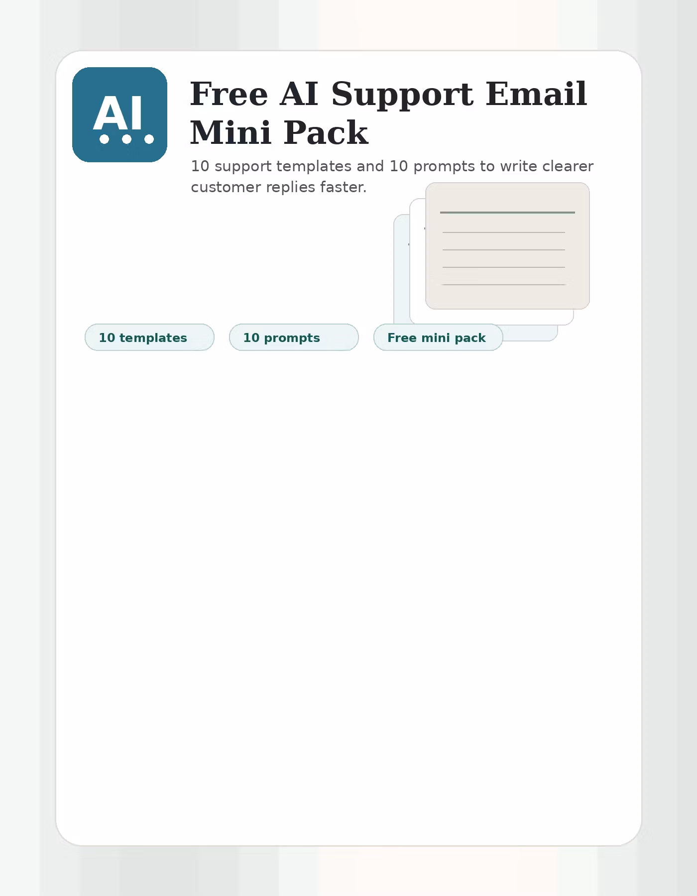 Free AI Support Email Mini Pack