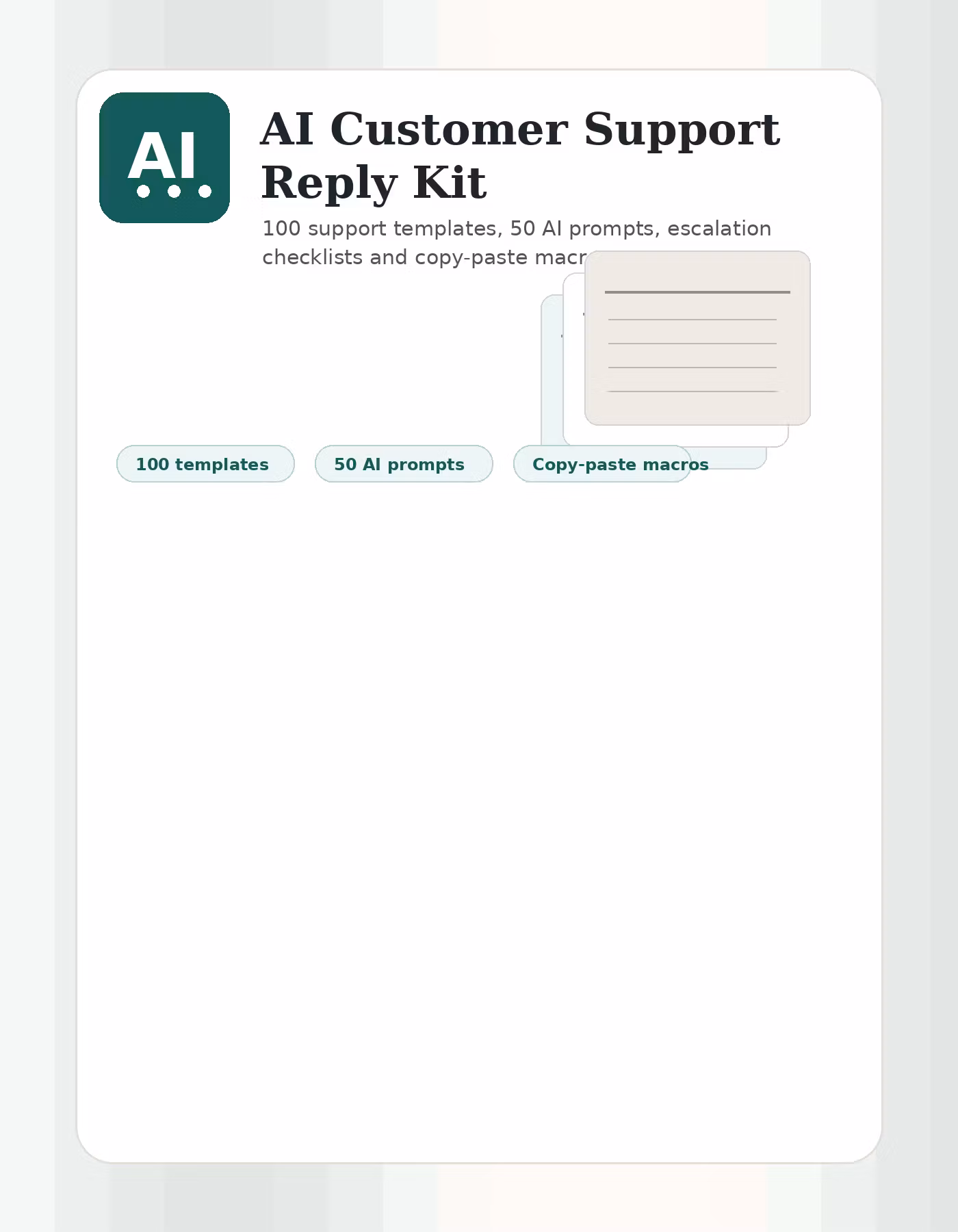 AI Customer Support Reply Kit