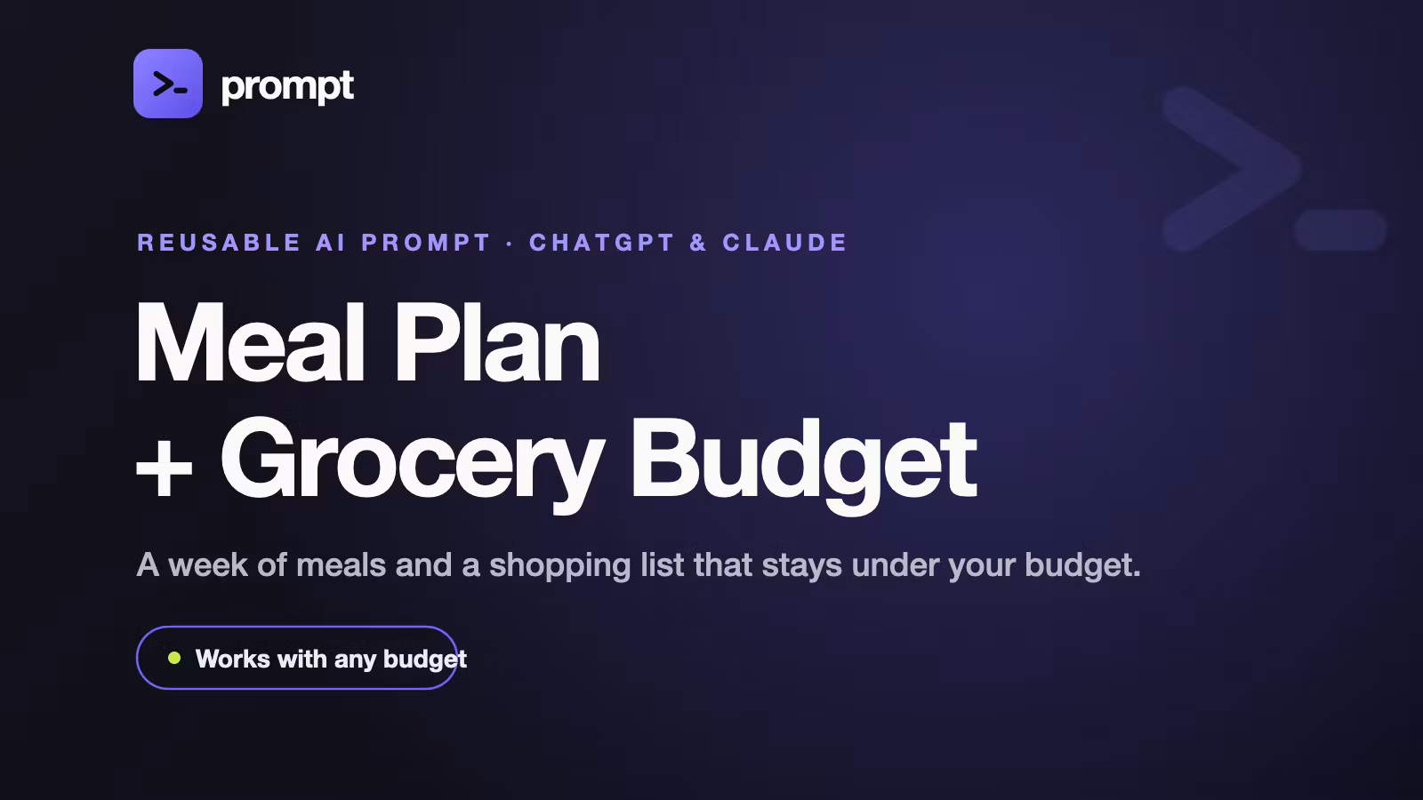 Meal Plan + Grocery Budget Planner