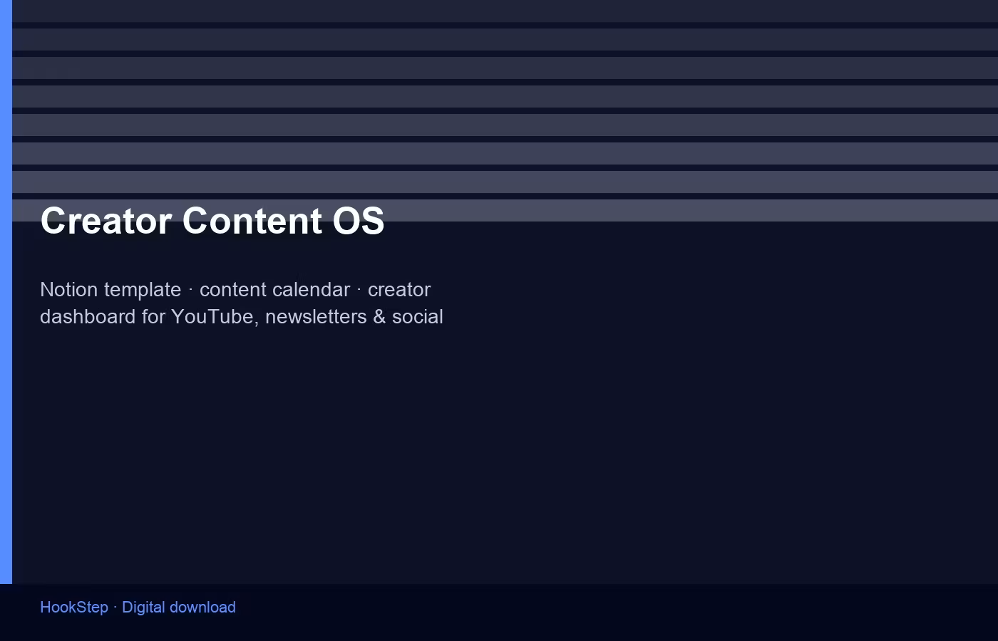 Creator Content OS — Notion Template + Content Calendar Dashboard