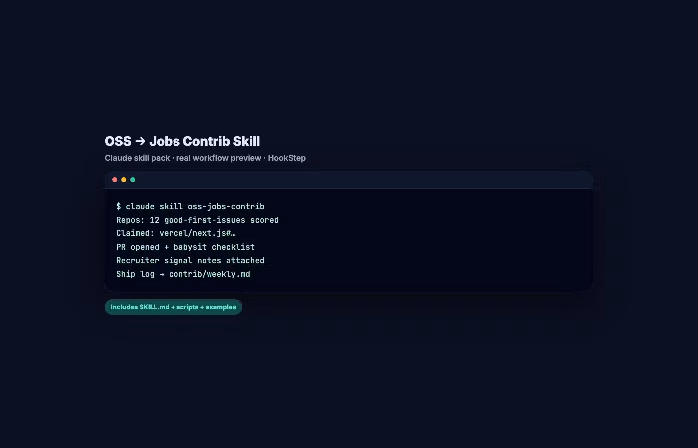 Claude Skill: OSS Jobs Contrib