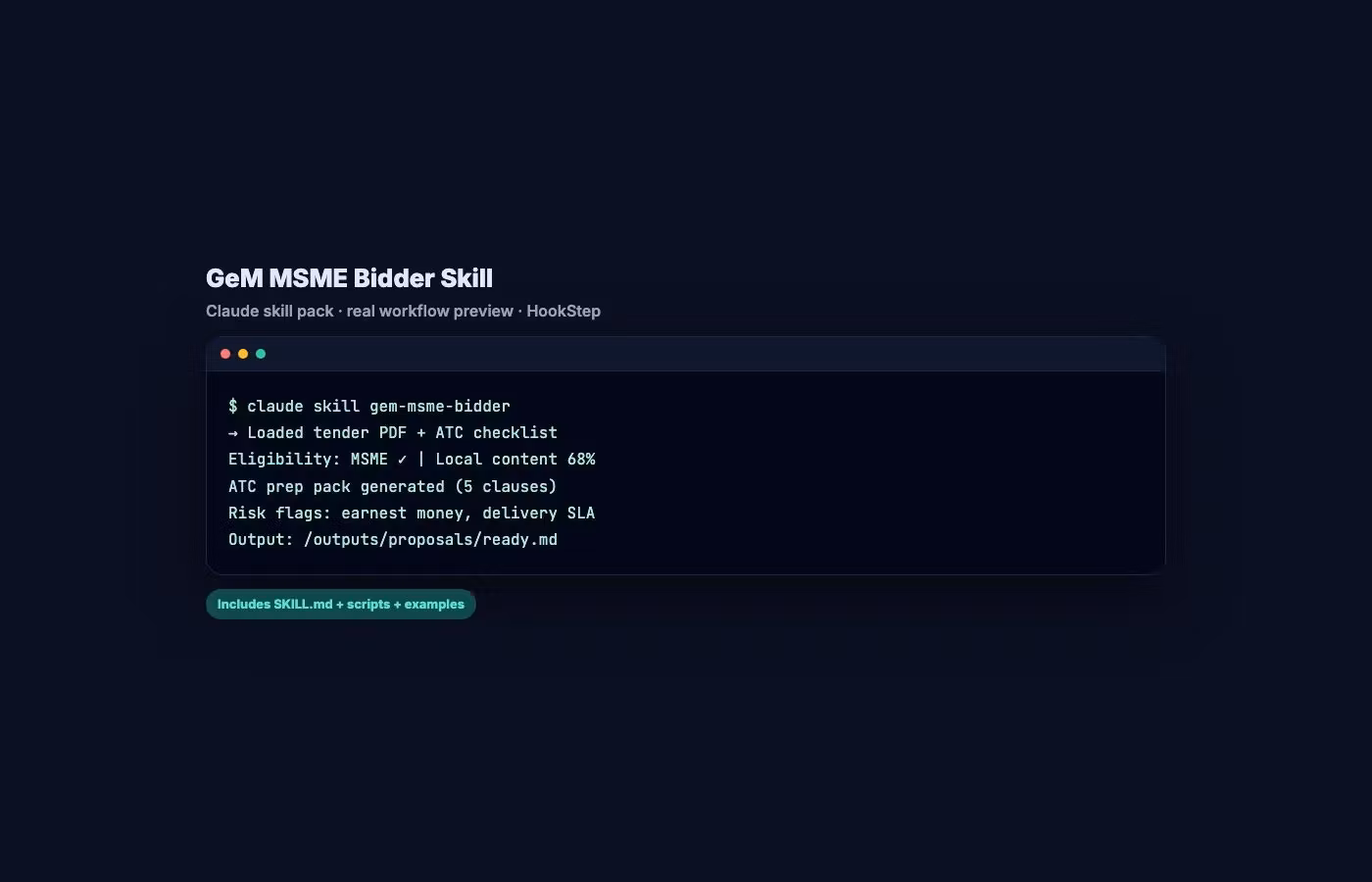 Claude Skill: GeM MSME Bidder