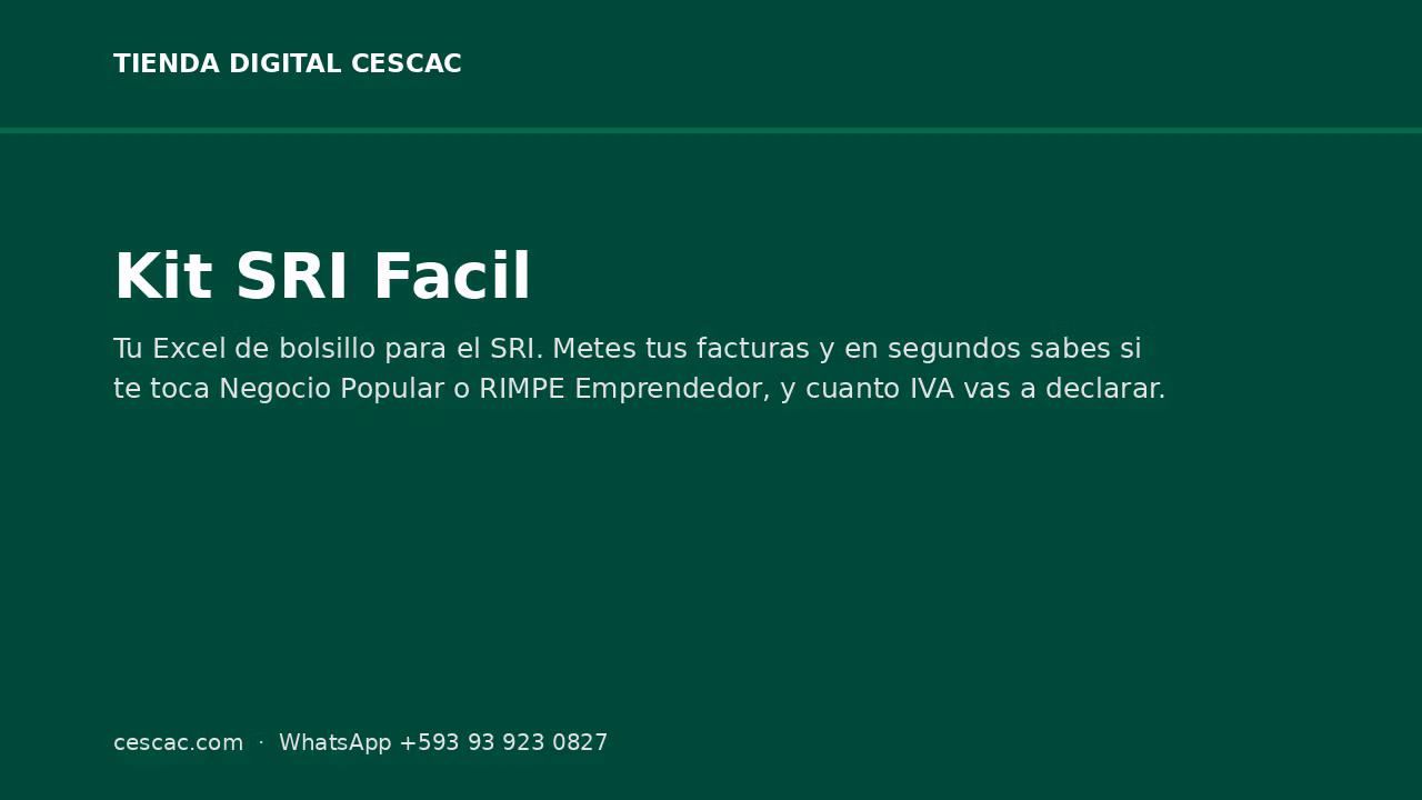 Kit SRI Fácil — Organiza tus Facturas, IVA y RIMPE (Ecuador)