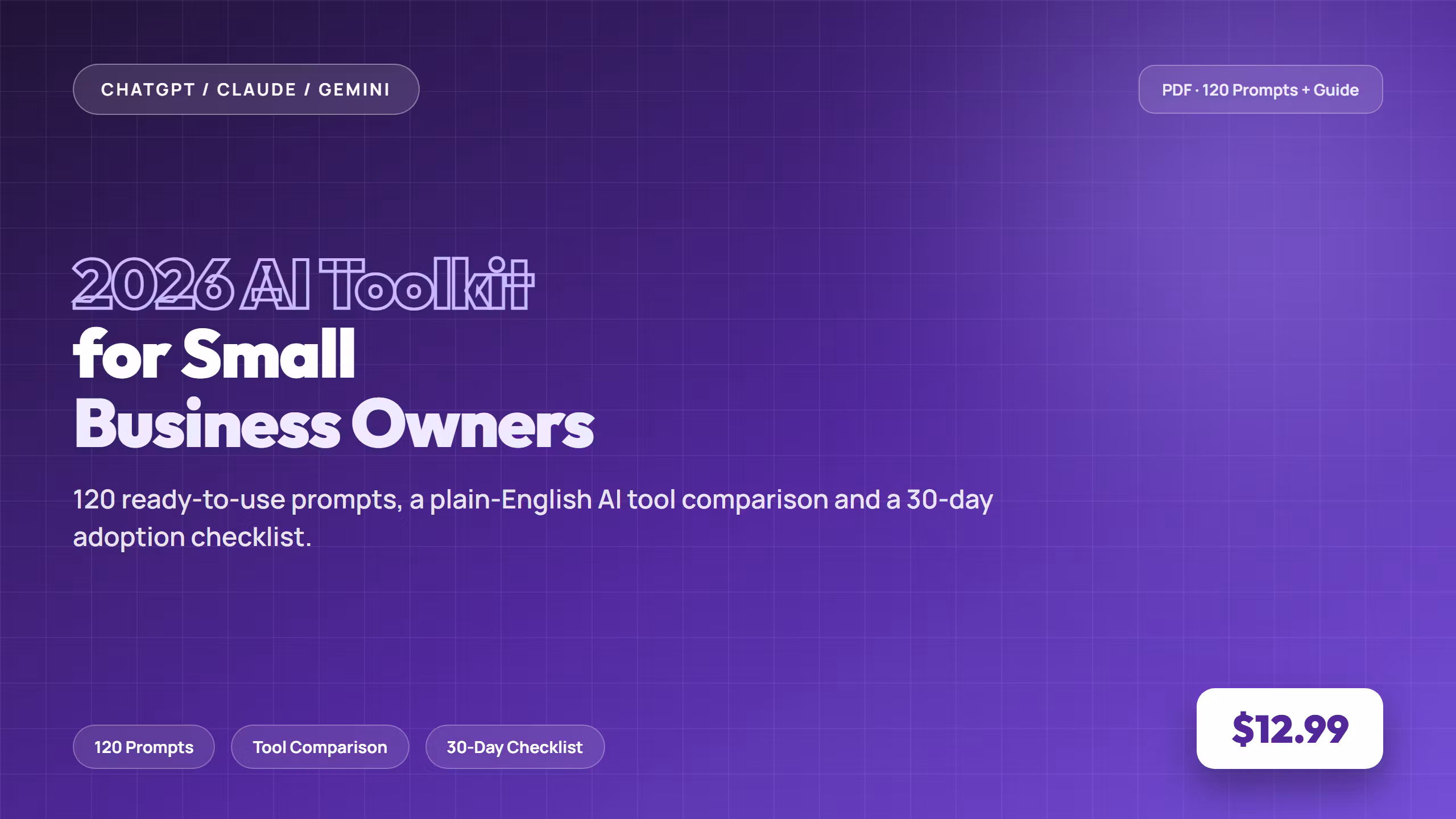 The 2026 AI Toolkit for Small Business Owners - 120 Prompts + Tool Guide