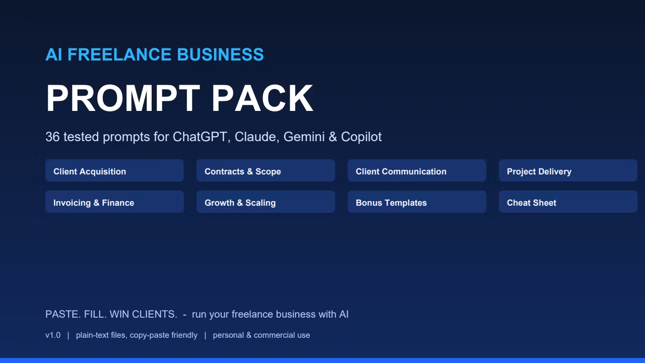 AI Freelance Business Prompt Pack (36 Prompts)