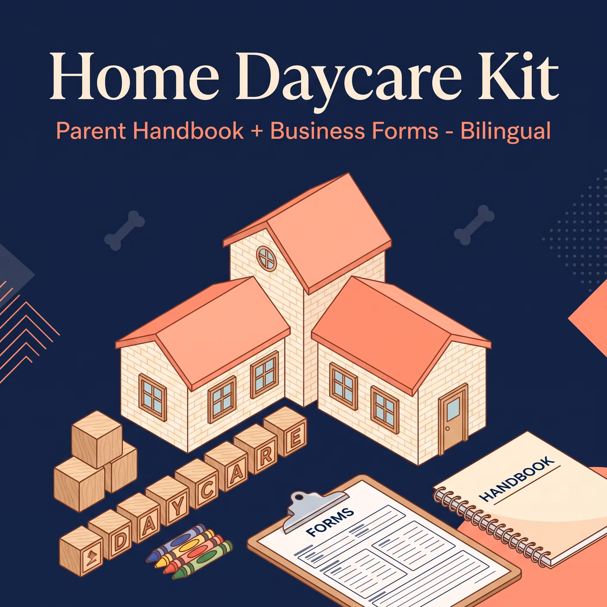 Bilingual Home Daycare Parent Handbook & Business Forms (Spanish-English Kit)