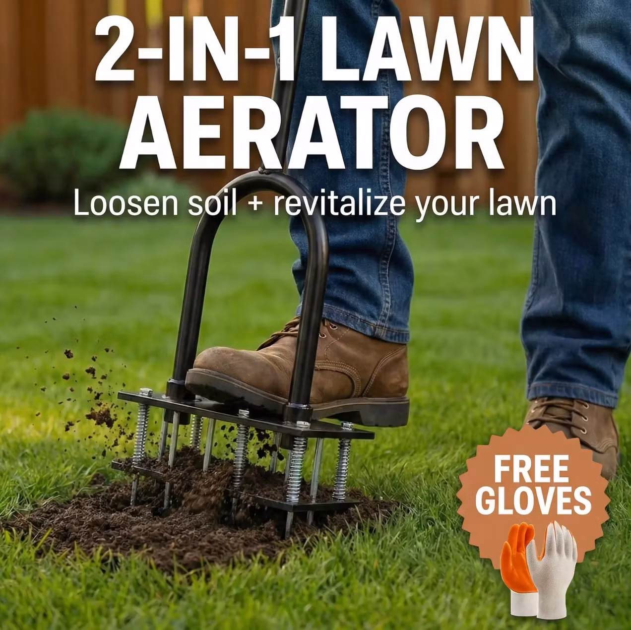Garden's Pulse Lawn Aerator 2-in-1 Tool