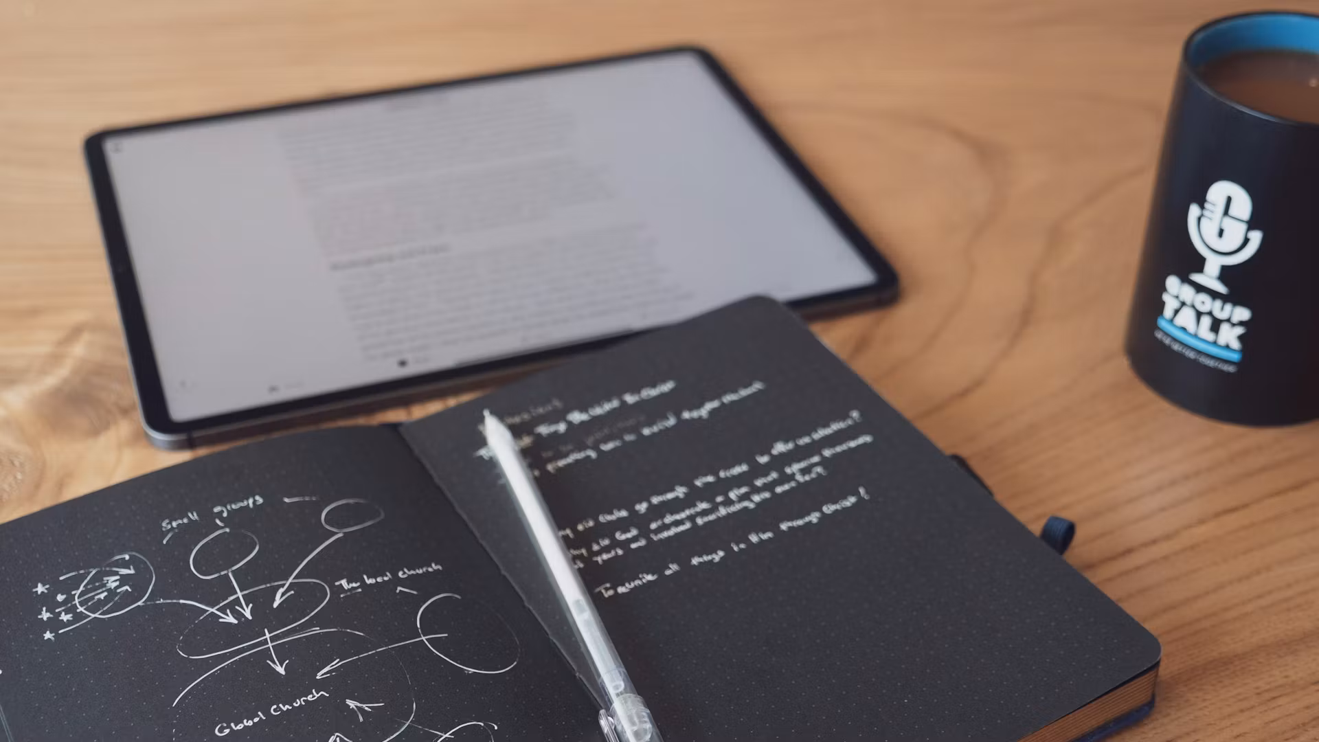 Digital Notebook with Flowers