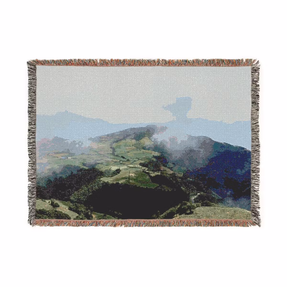 Woven Blanket - Mountain Landscape