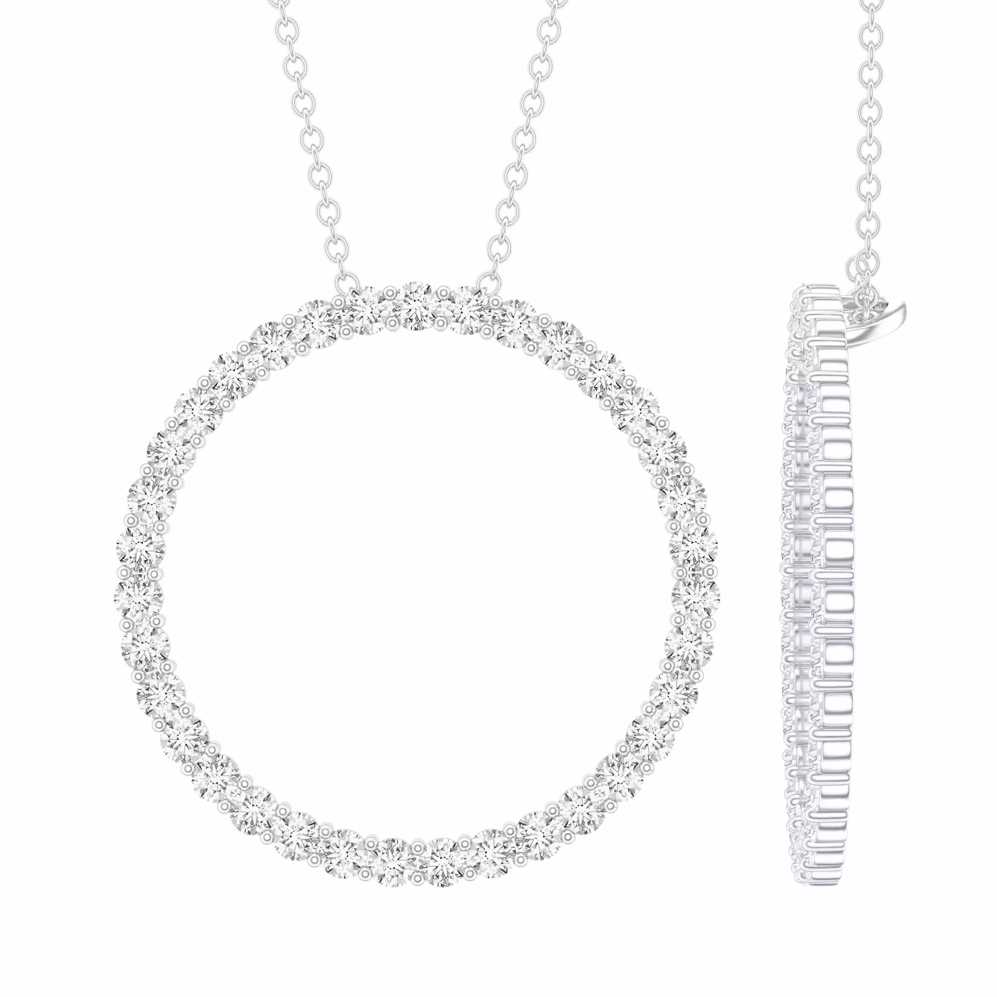 Lab Grown Diamond Eternity Necklace 925 Sterling Silver