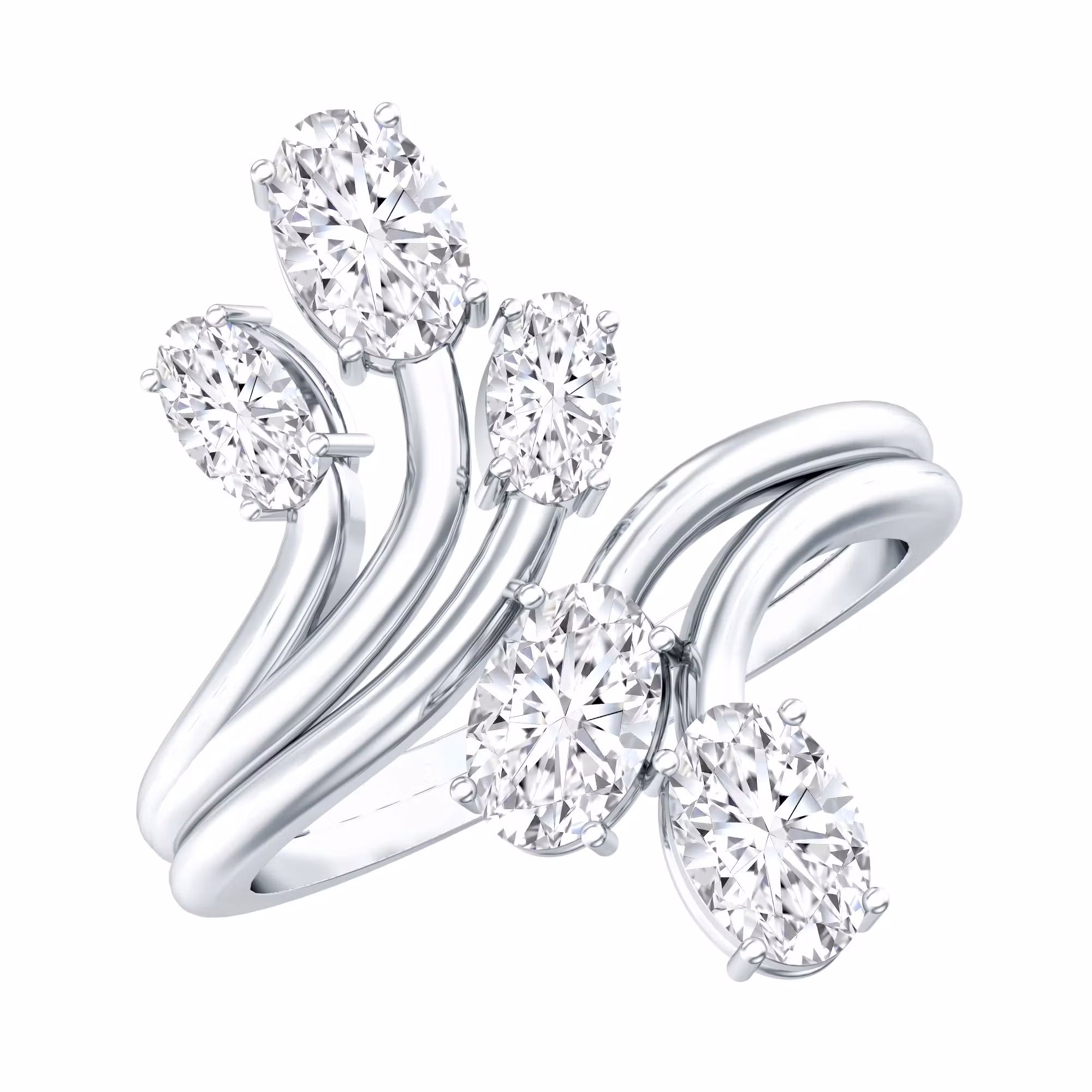 Lab Grown Diamond Diamond Cocktail Engagement Ring 925 Sterling Silver