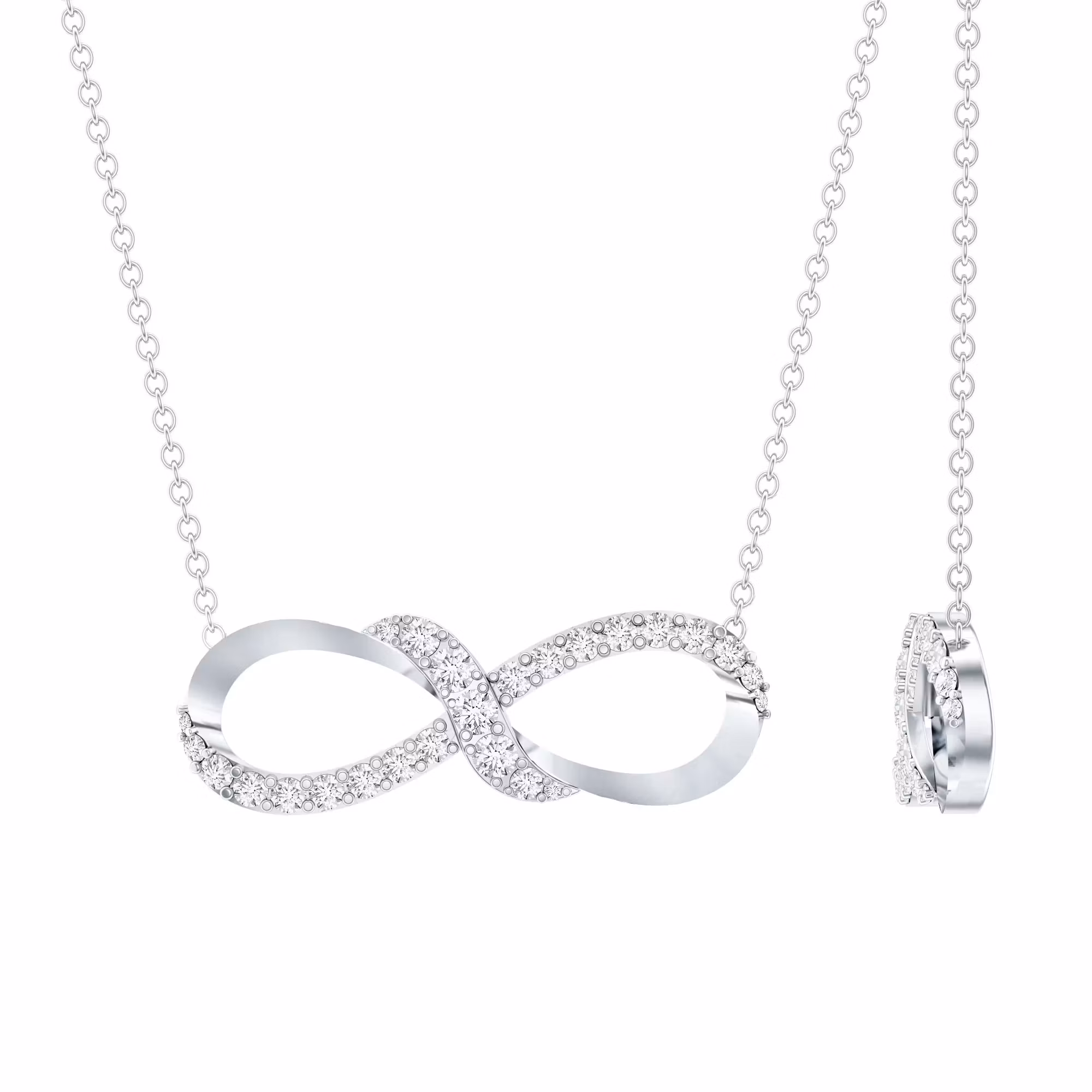 Lab Grown Diamond Forever Symbol Necklace 925 Sterling Silver
