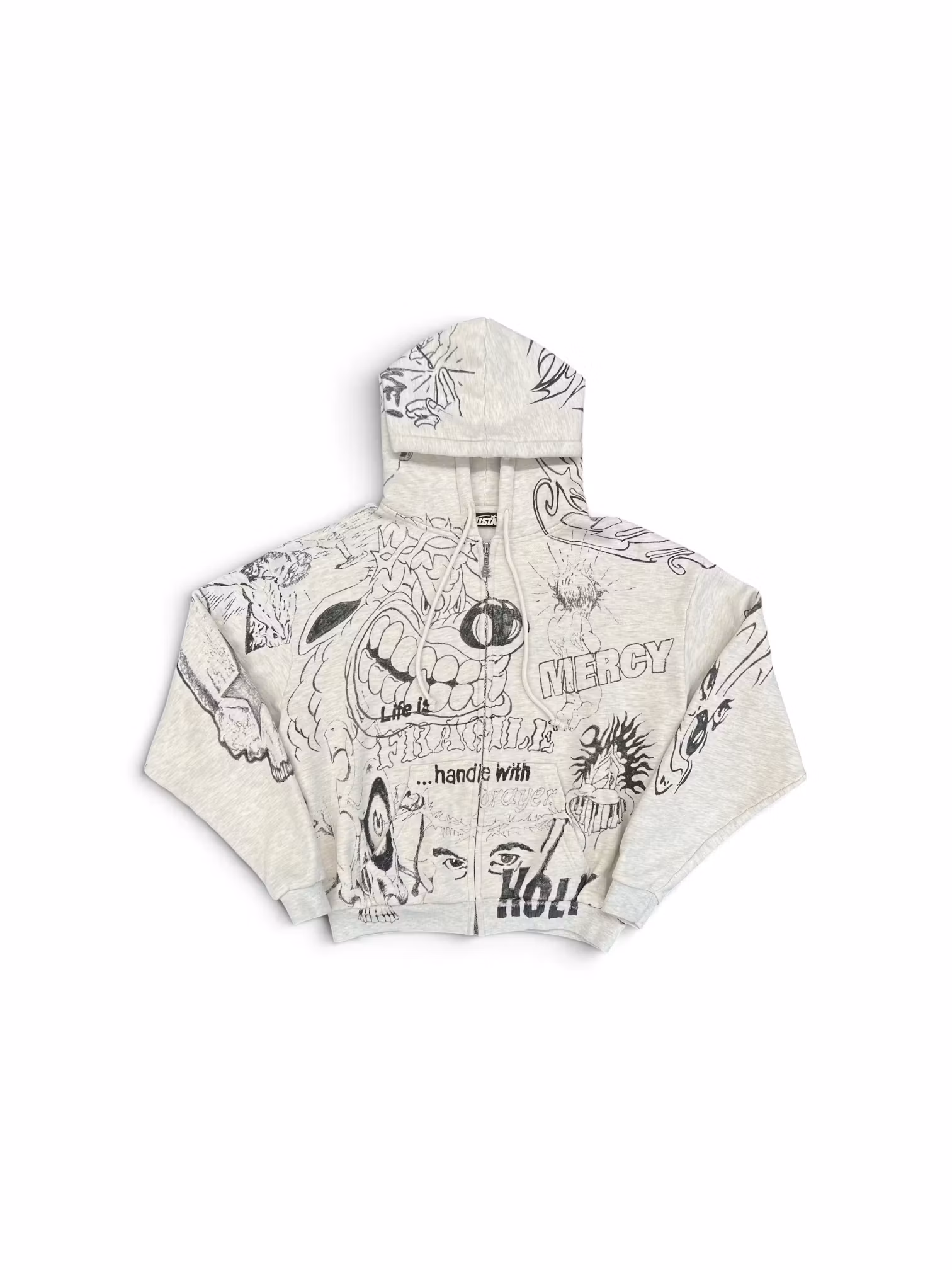 HELLSTAR GRAFFITI ZIP-UP GREY