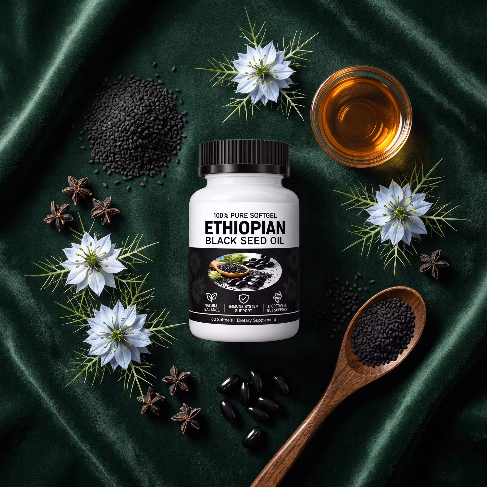 Ethiopian Black Seed Oil (Now 6% Thymoquinone)