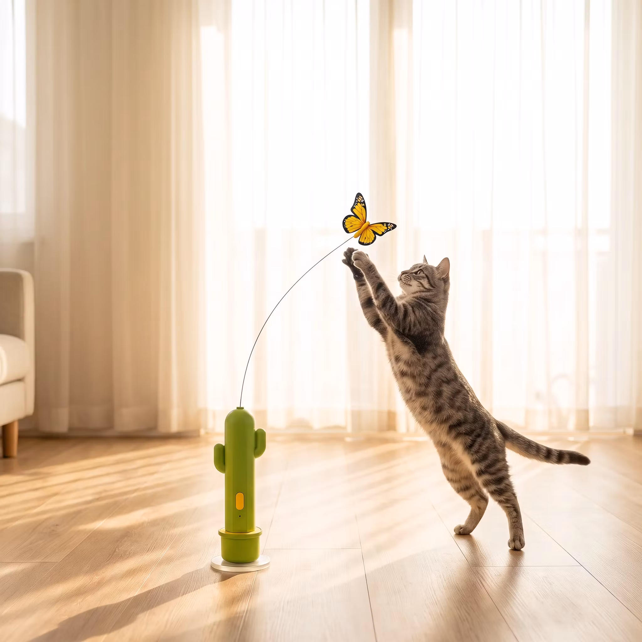 Flutter Cactus — Automatic Cat Teaser