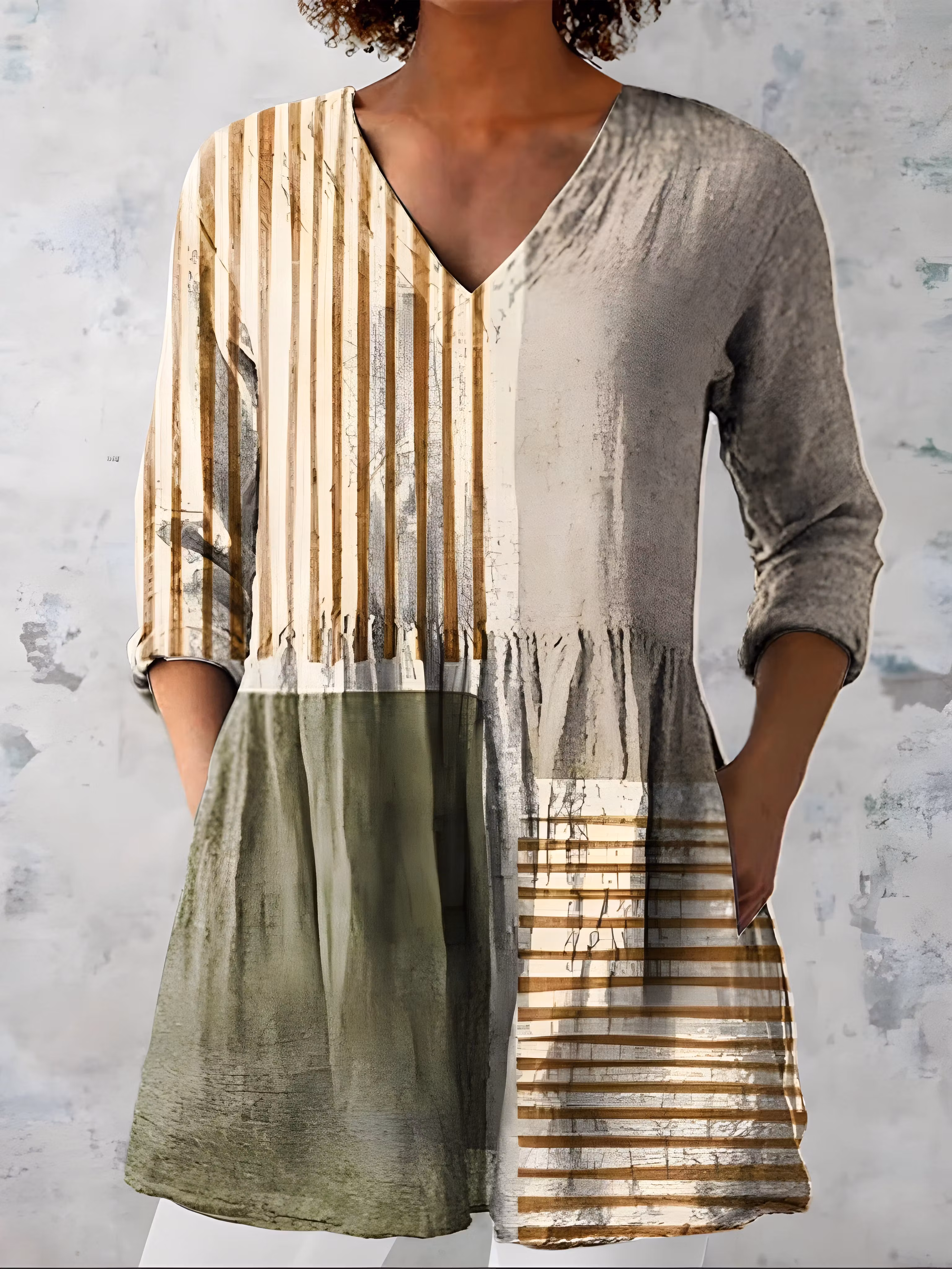 Natalie | Long Blouse with V-Neck