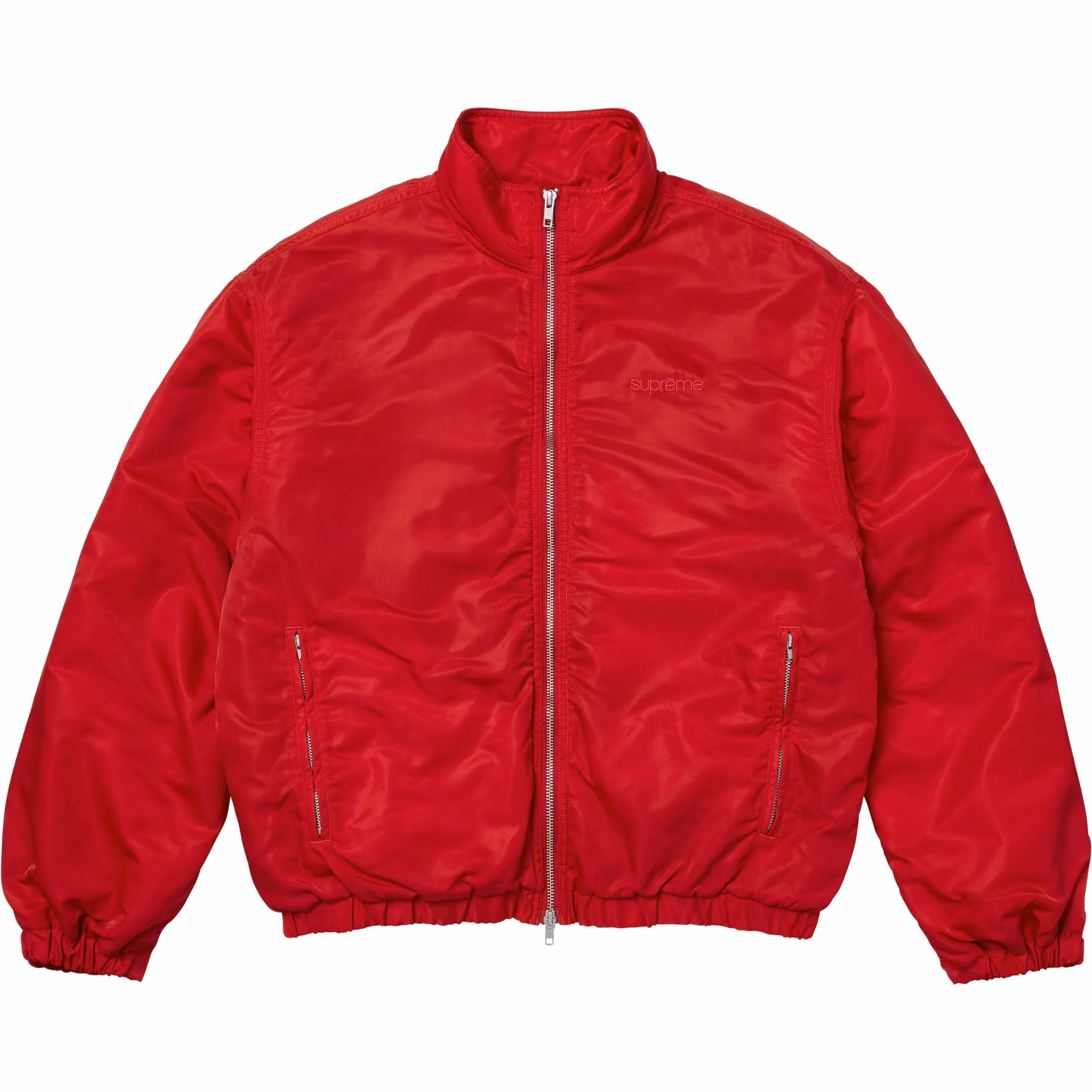 Stand Collar Lined Nylon Jacket