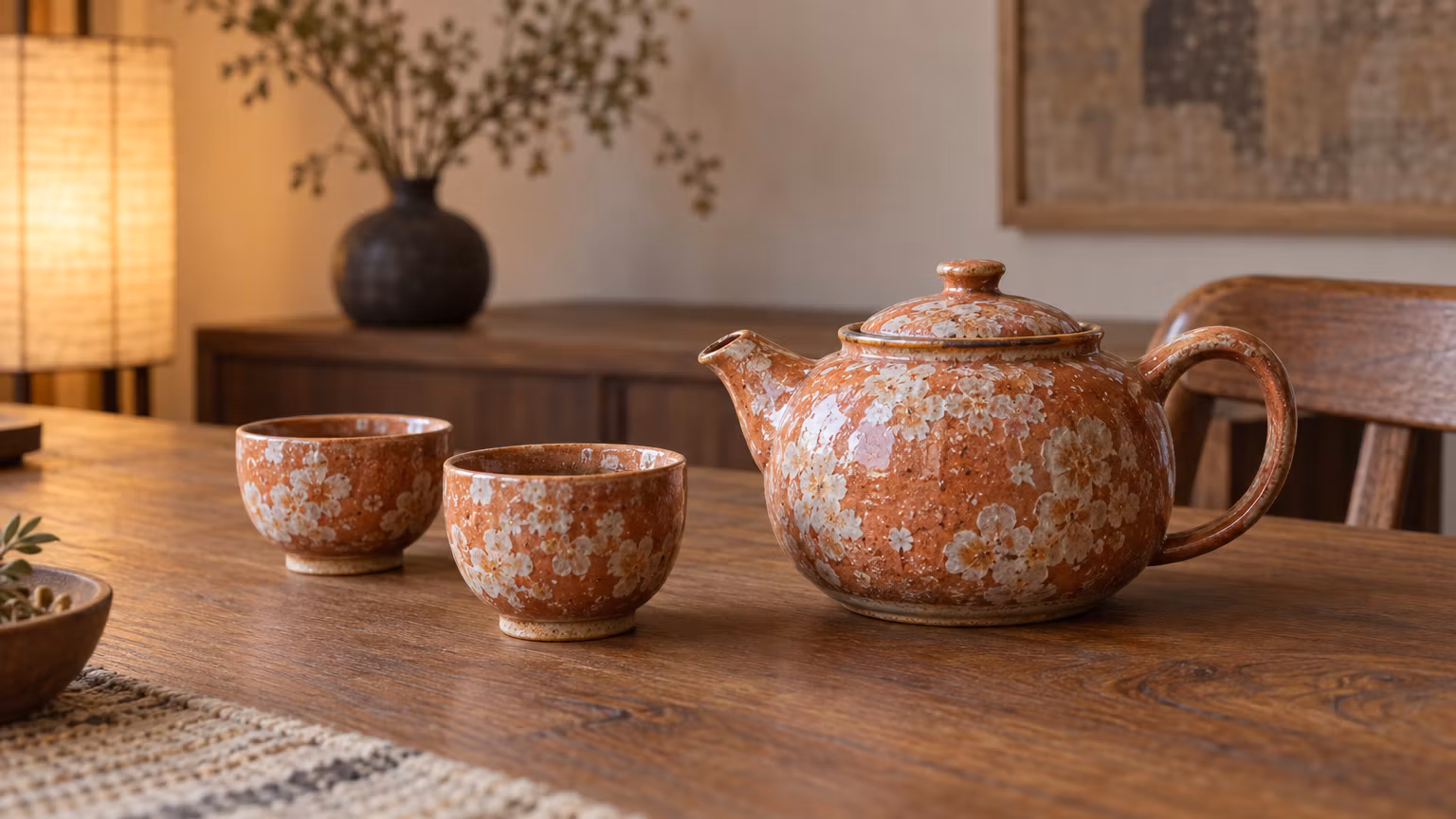 Teapot & Two Cups