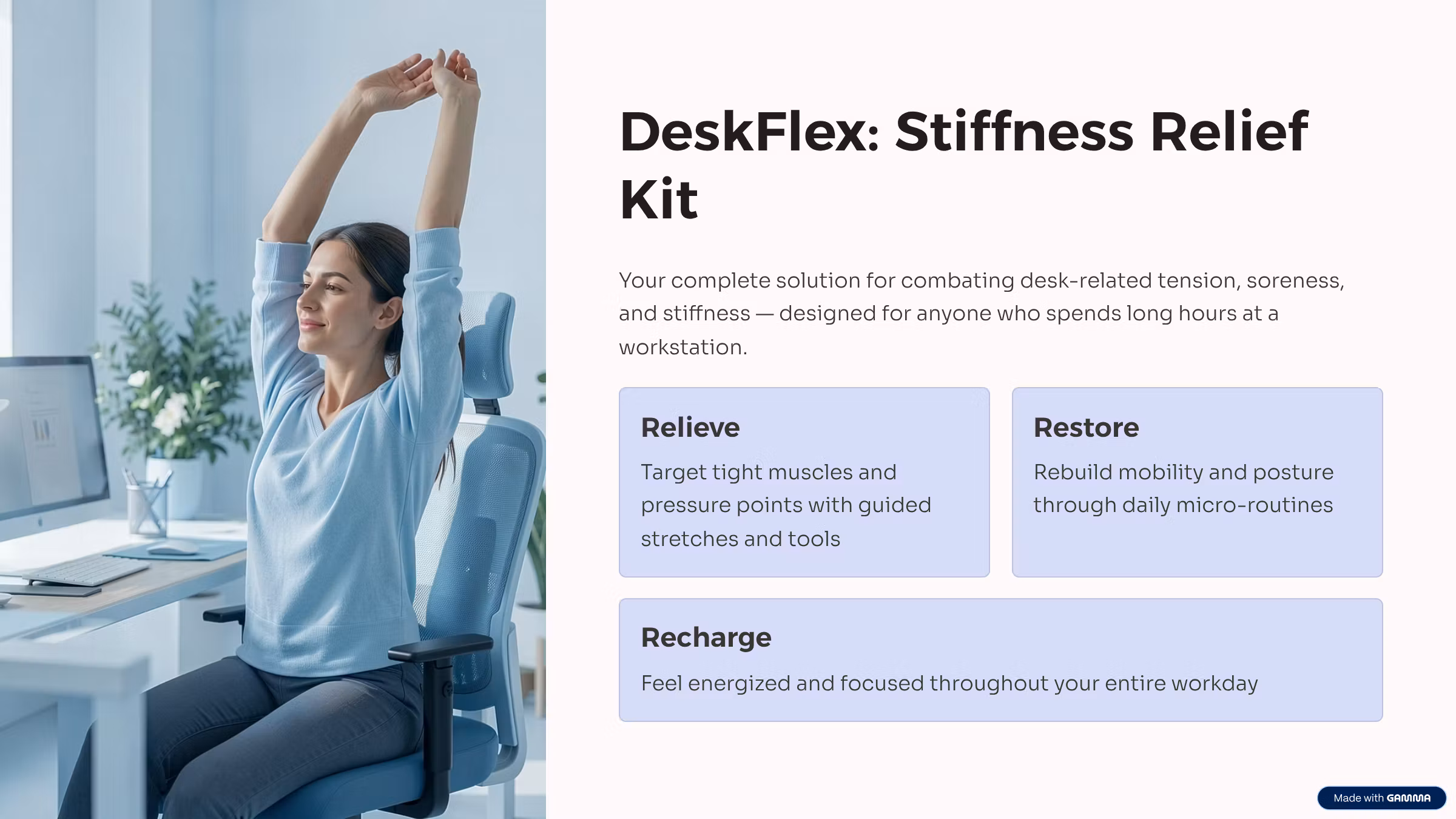DeskFlex: Stiffness Relief Kit