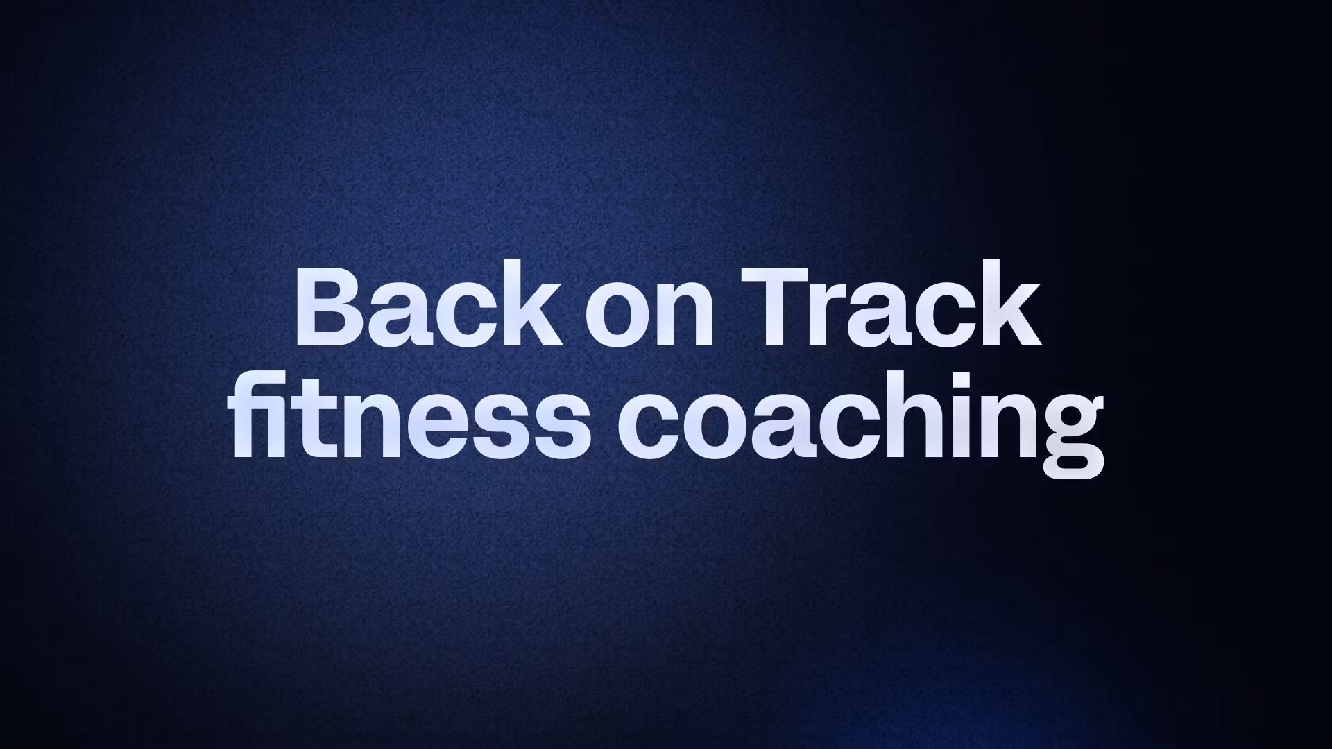 Back on Track fitness coaching