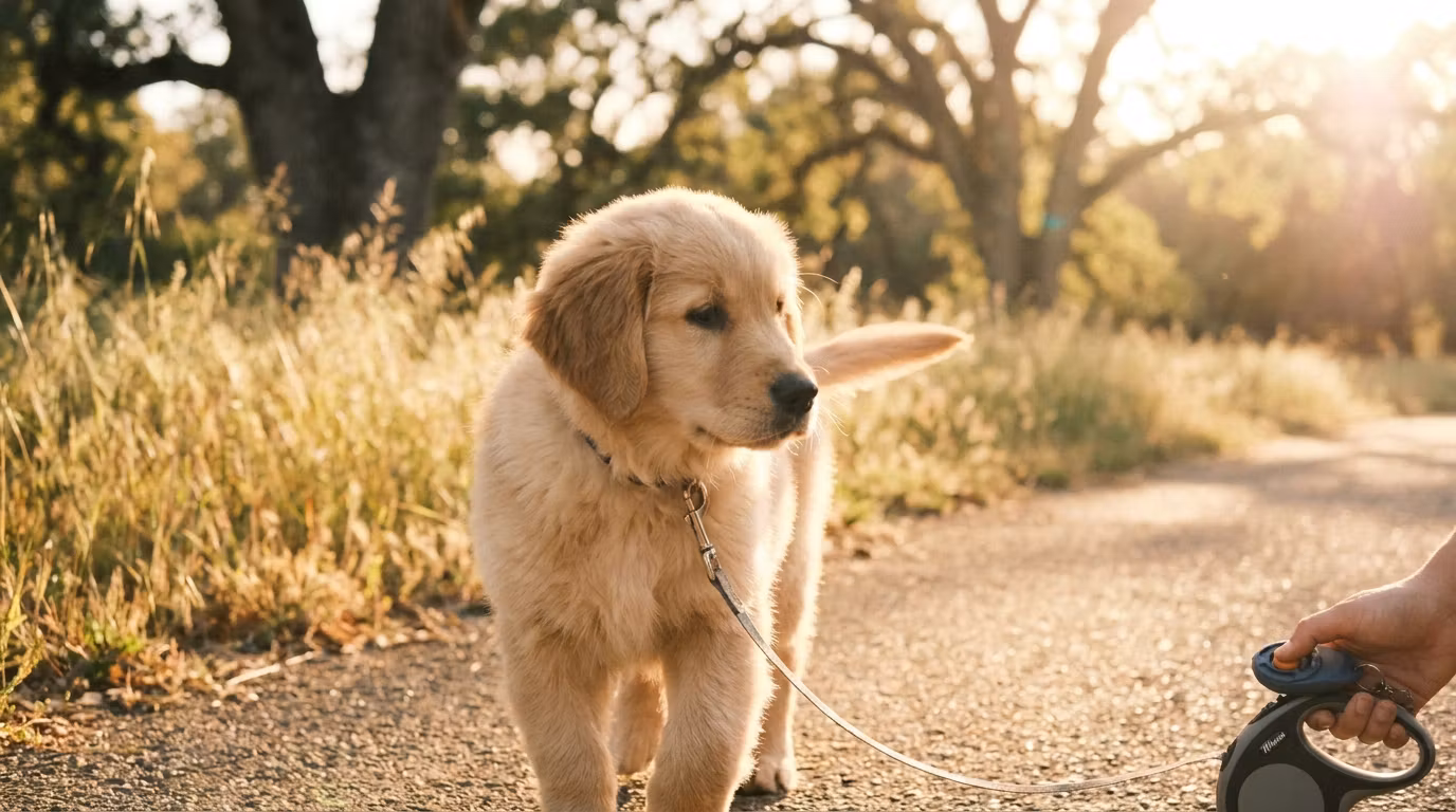 Clicker leash training with your little furry friend