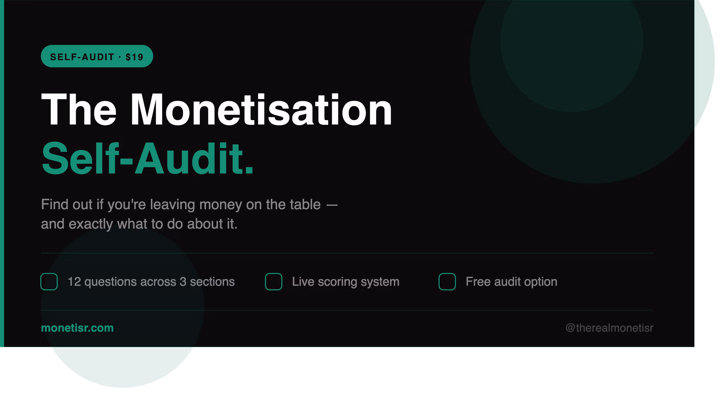 The Monetisation Self-Audit