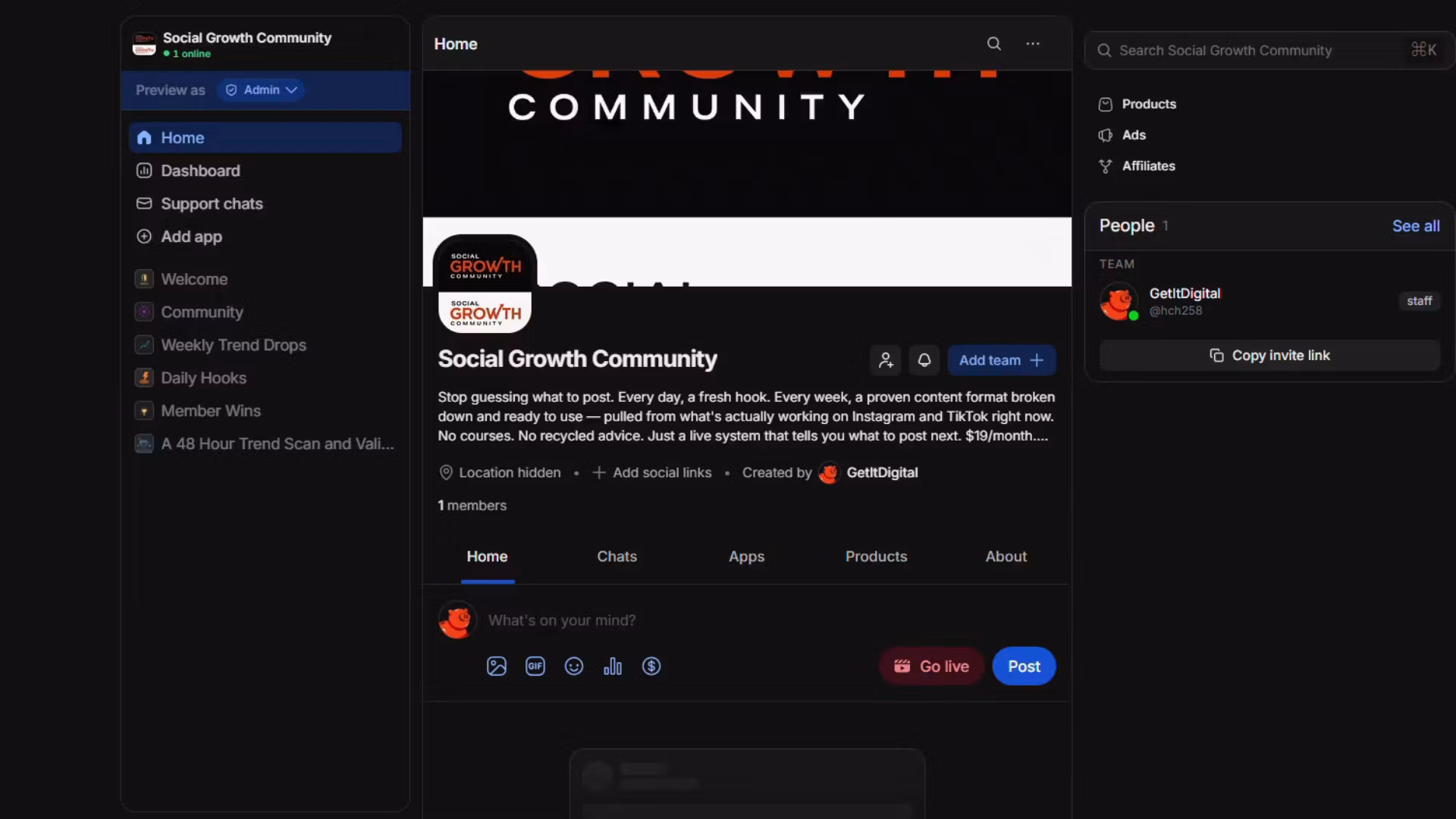 Social Growth Community