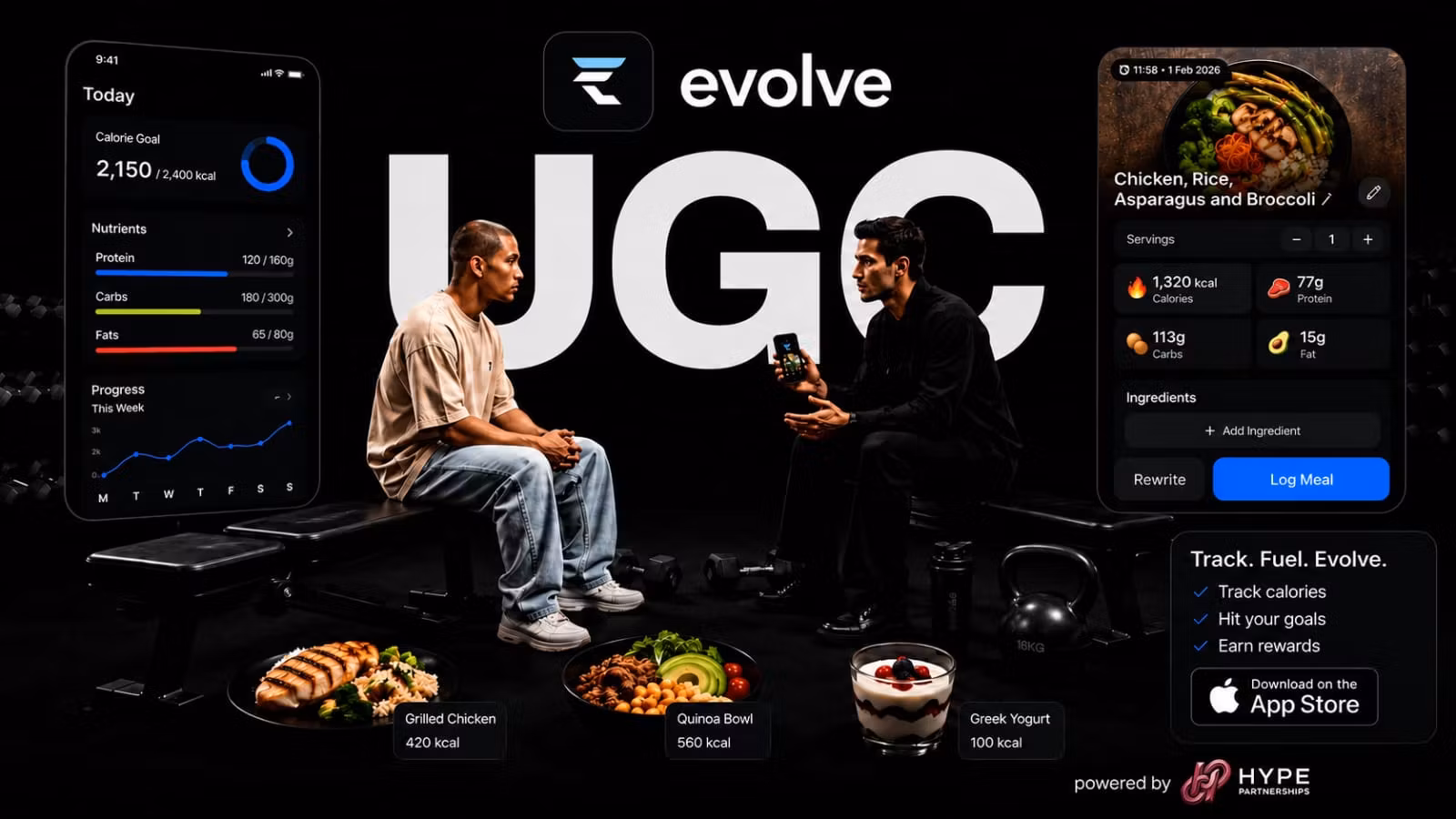 Evolve-Track calories (App) ugc campaign