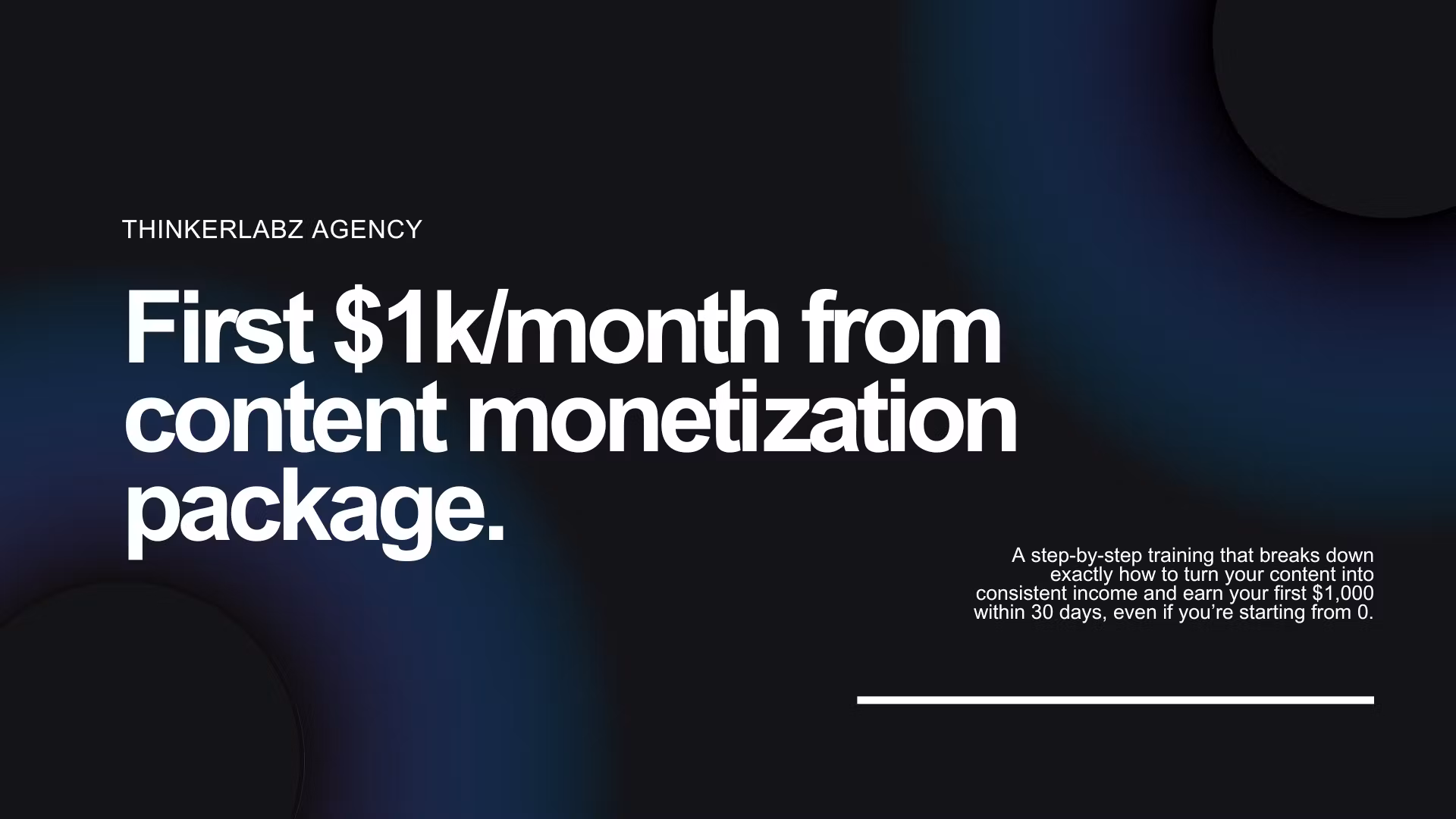 First 1K/month with content